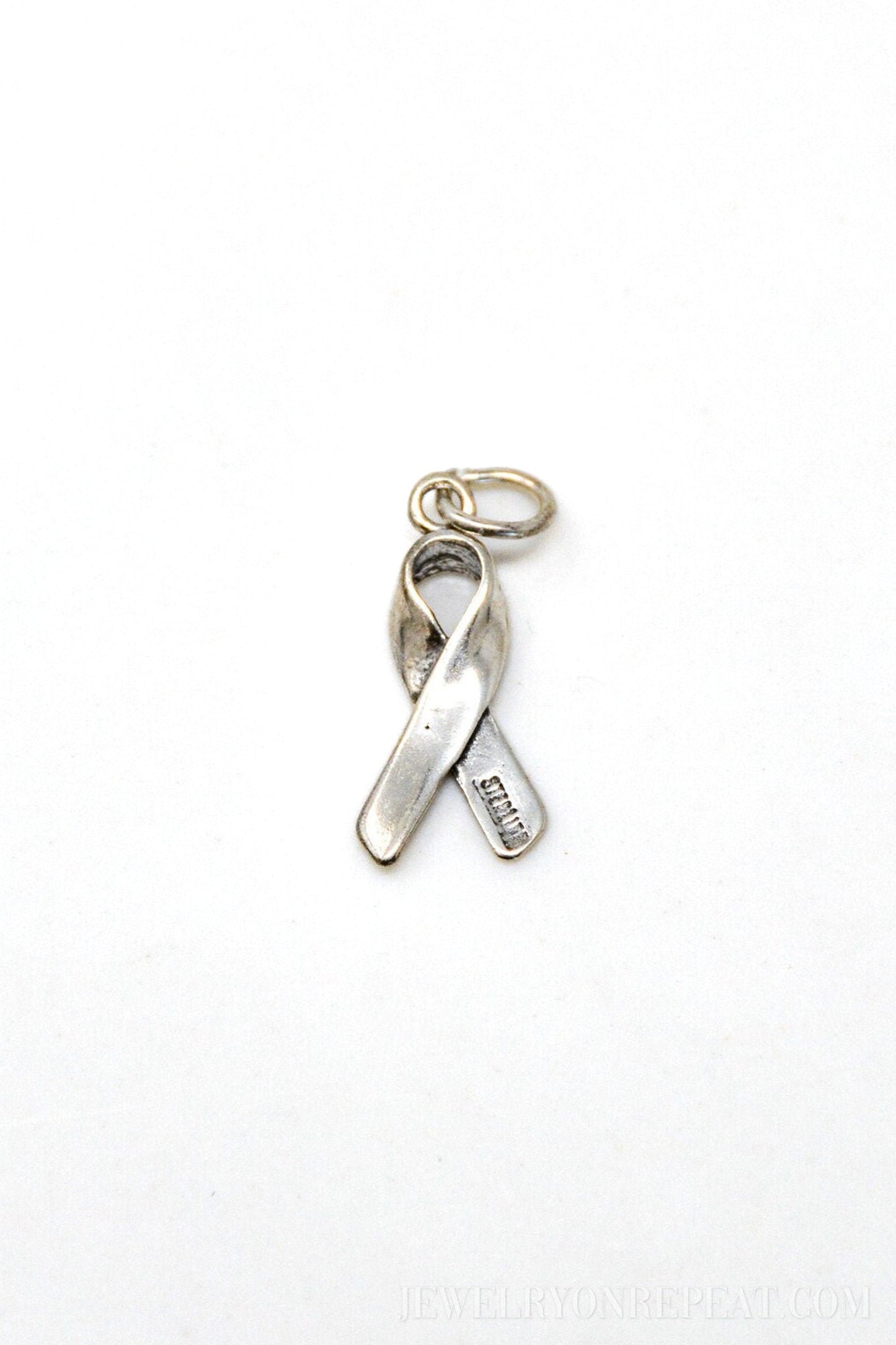 Awareness Ribbon Charm Pendant in Solid Sterling Silver