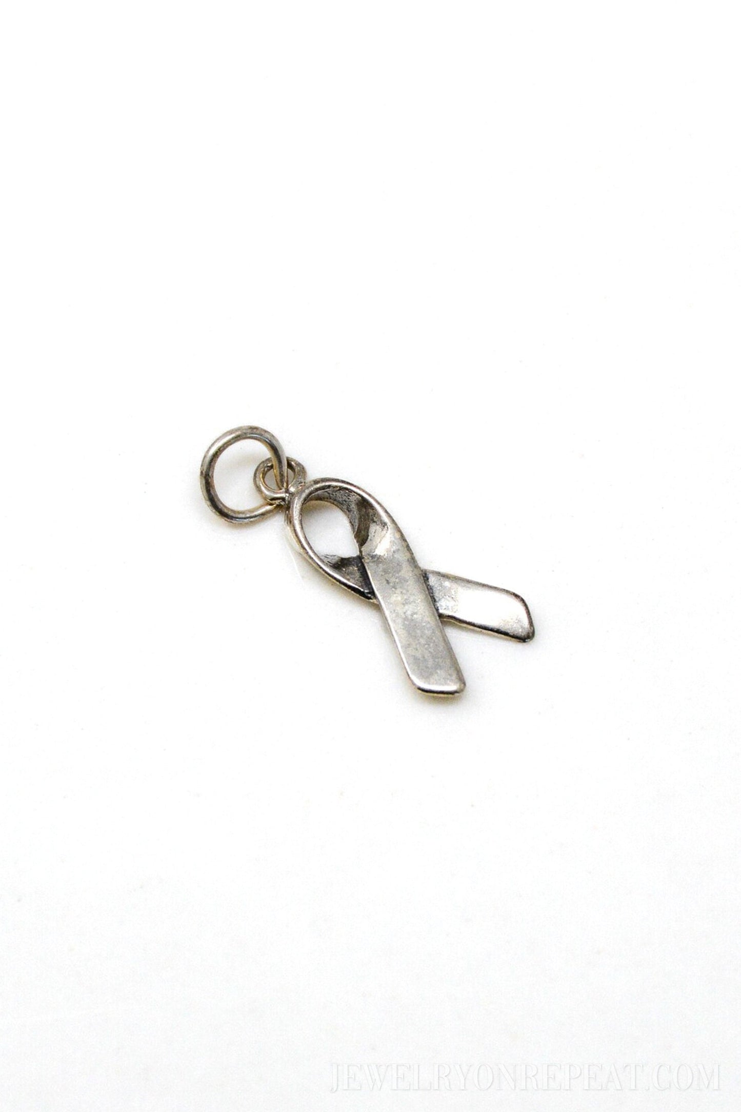 Awareness Ribbon Charm Pendant in Solid Sterling Silver