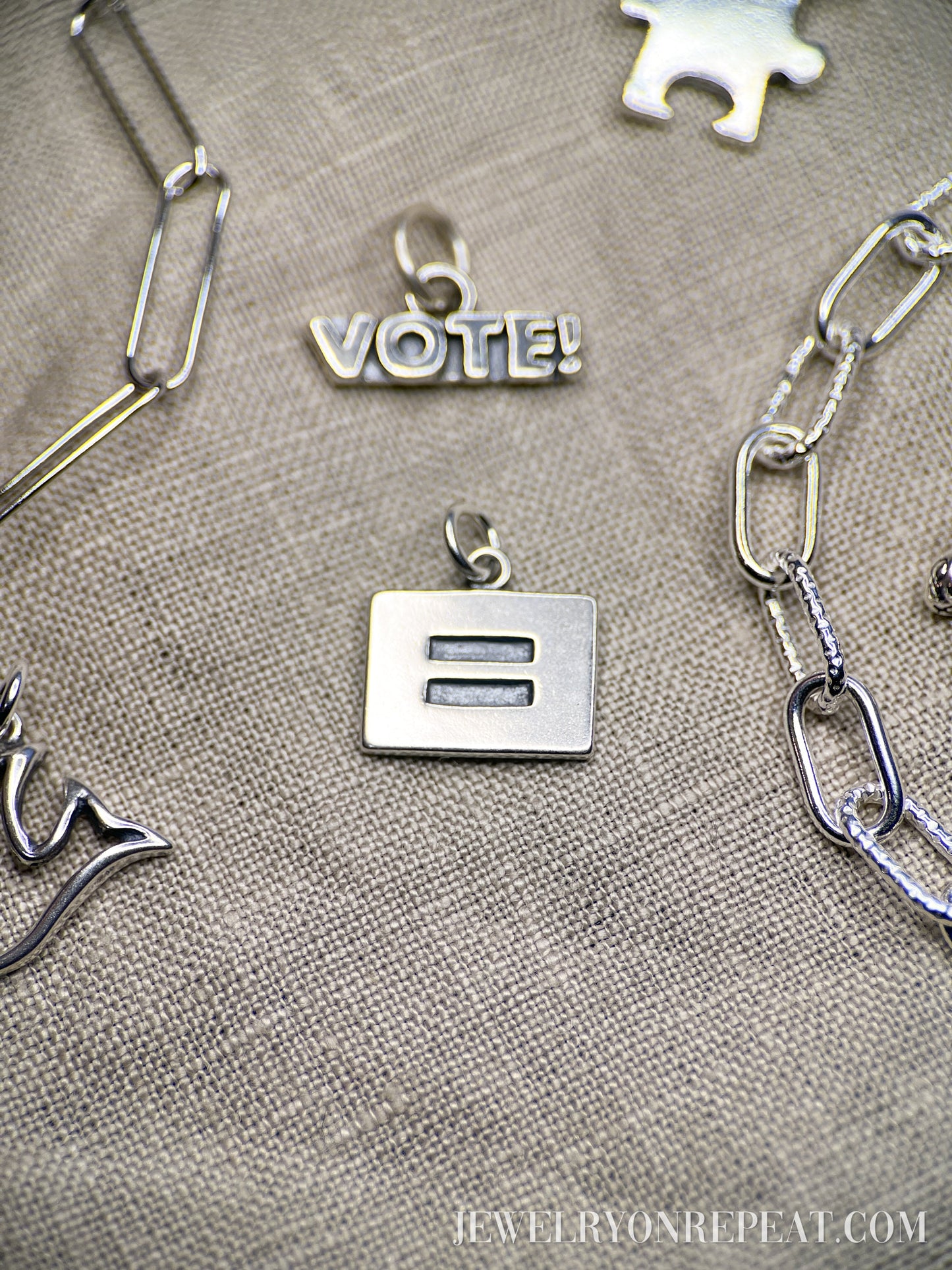 Awareness Charm Pendant in Solid Sterling Silver