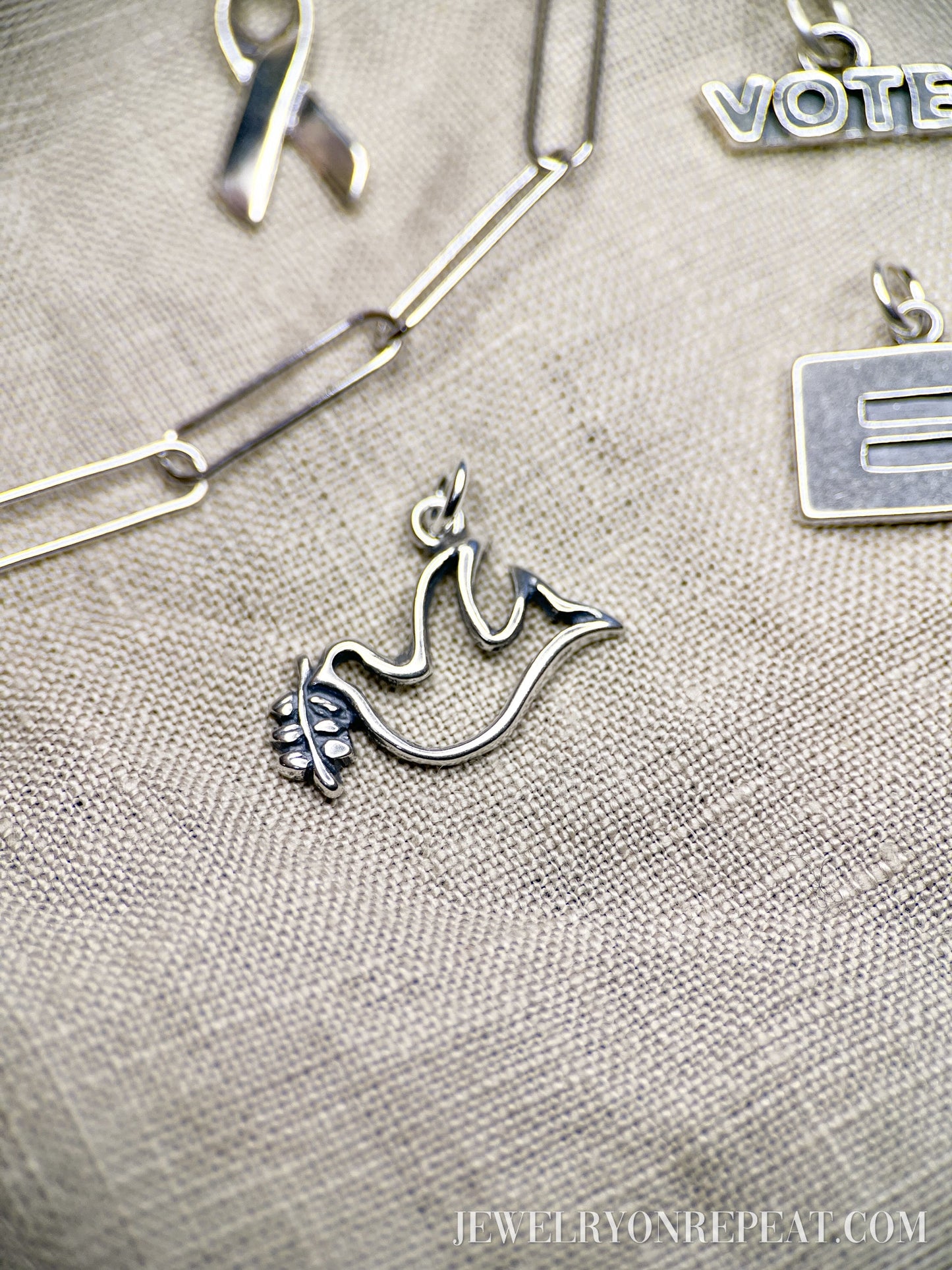 Awareness Charm Pendant in Solid Sterling Silver