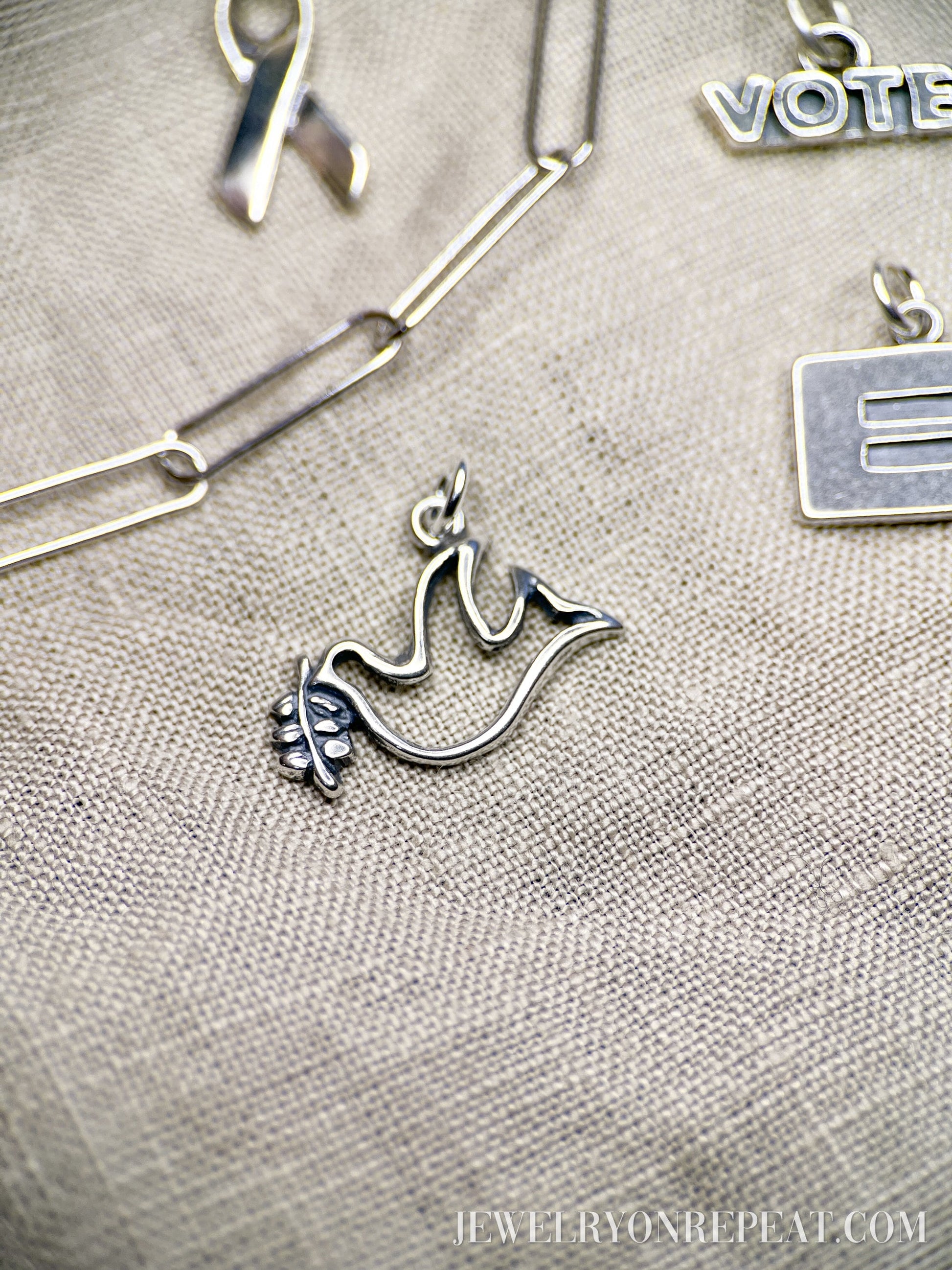 Awareness Charm Pendant in Solid Sterling Silver