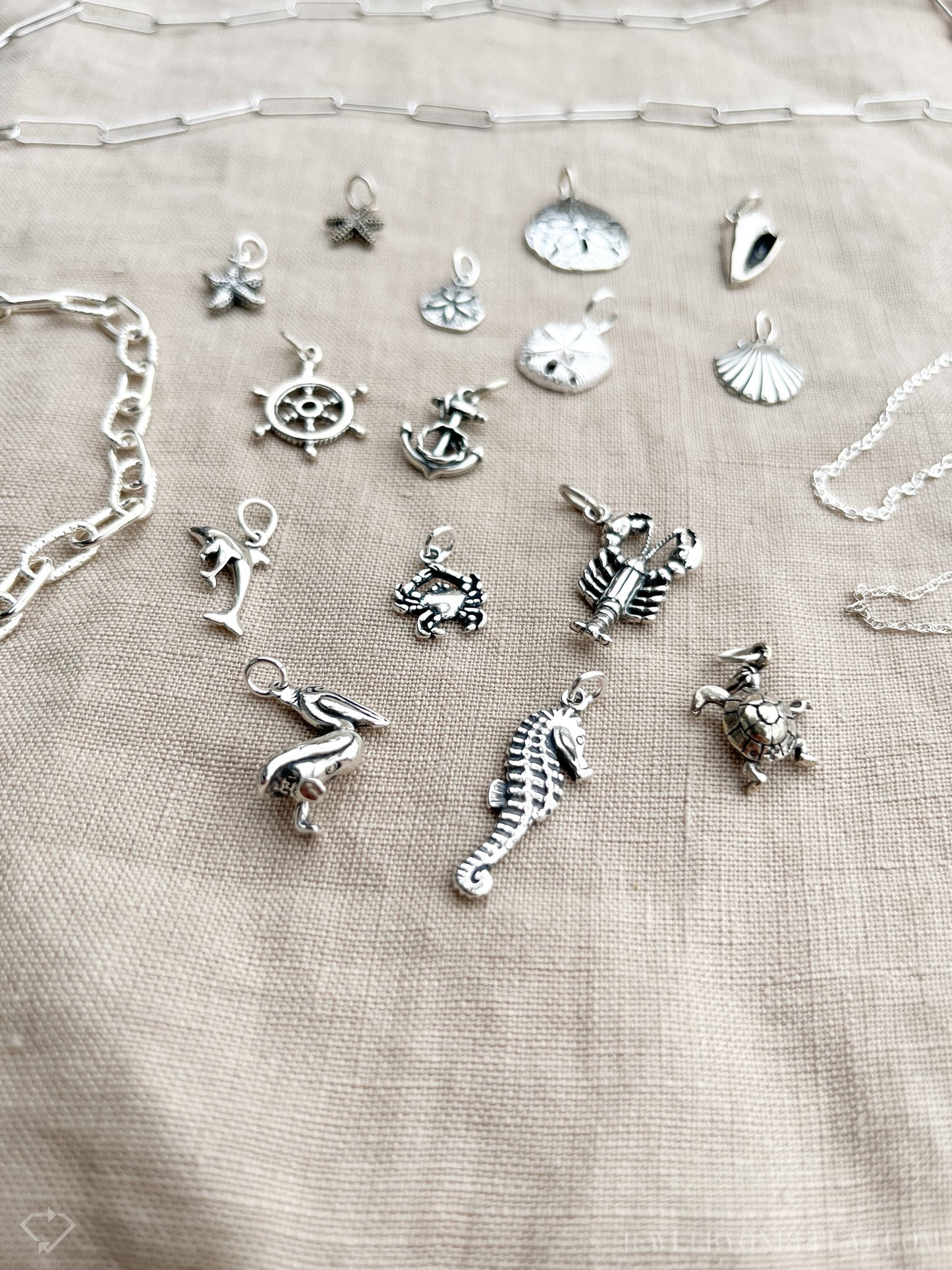 Anchor Charm Pendant in Solid Sterling Silver