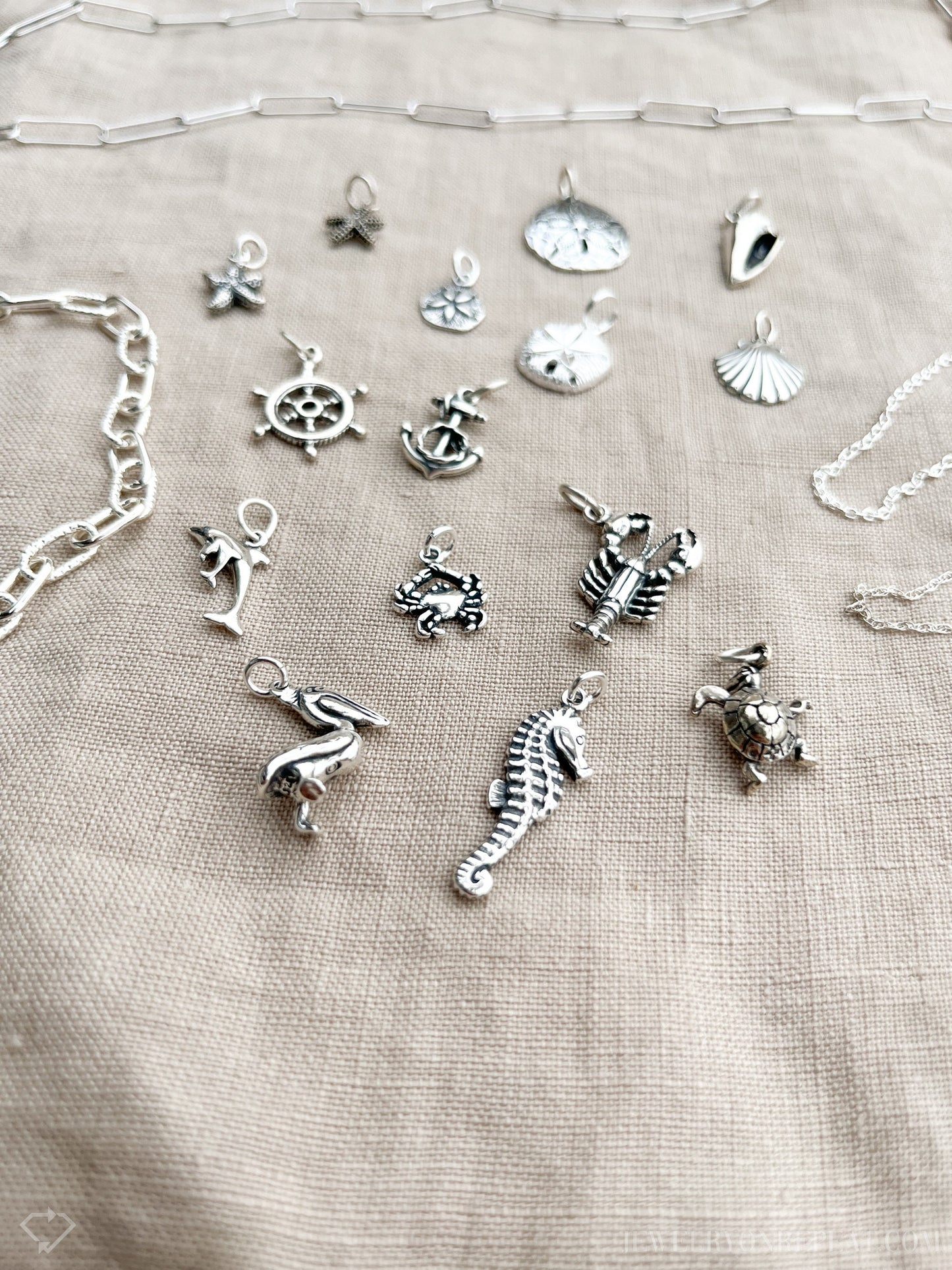 Lobster Charm Pendant in Solid Sterling Silver