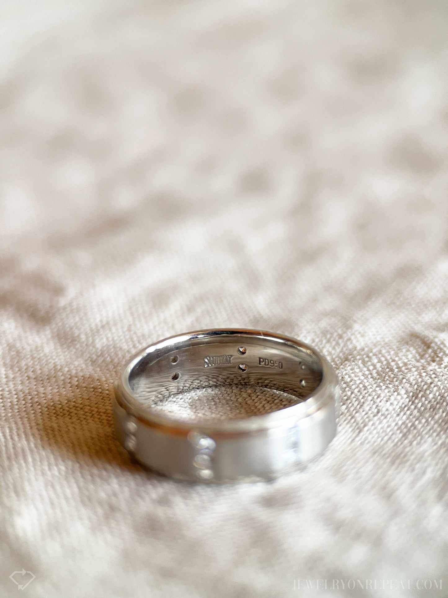 Vintage Scott Kay Diamond Wedding Band in Palladium
