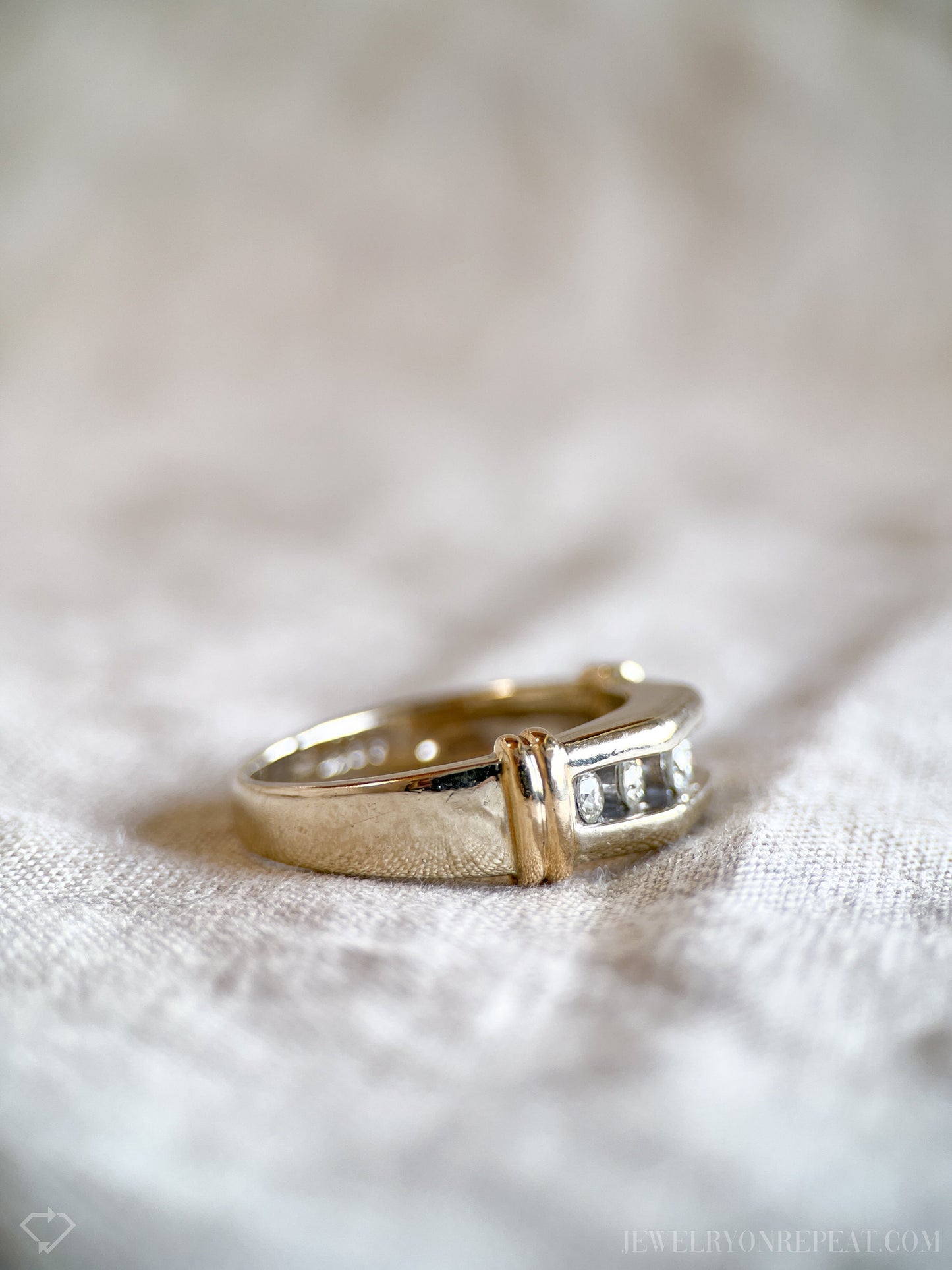 Vintage Men's Diamond Wedding Band in 14k White Gold