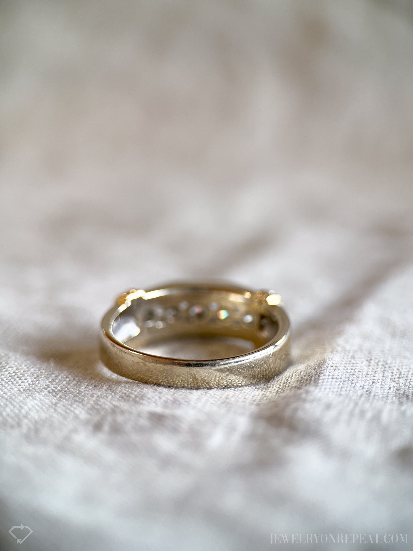 Vintage Men's Diamond Wedding Band in 14k White Gold