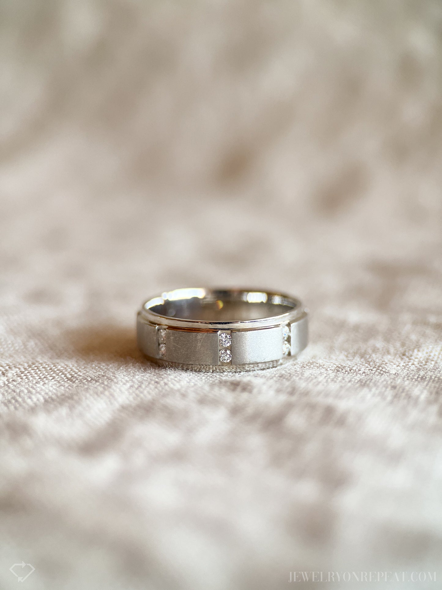 Vintage Scott Kay Diamond Wedding Band in Palladium