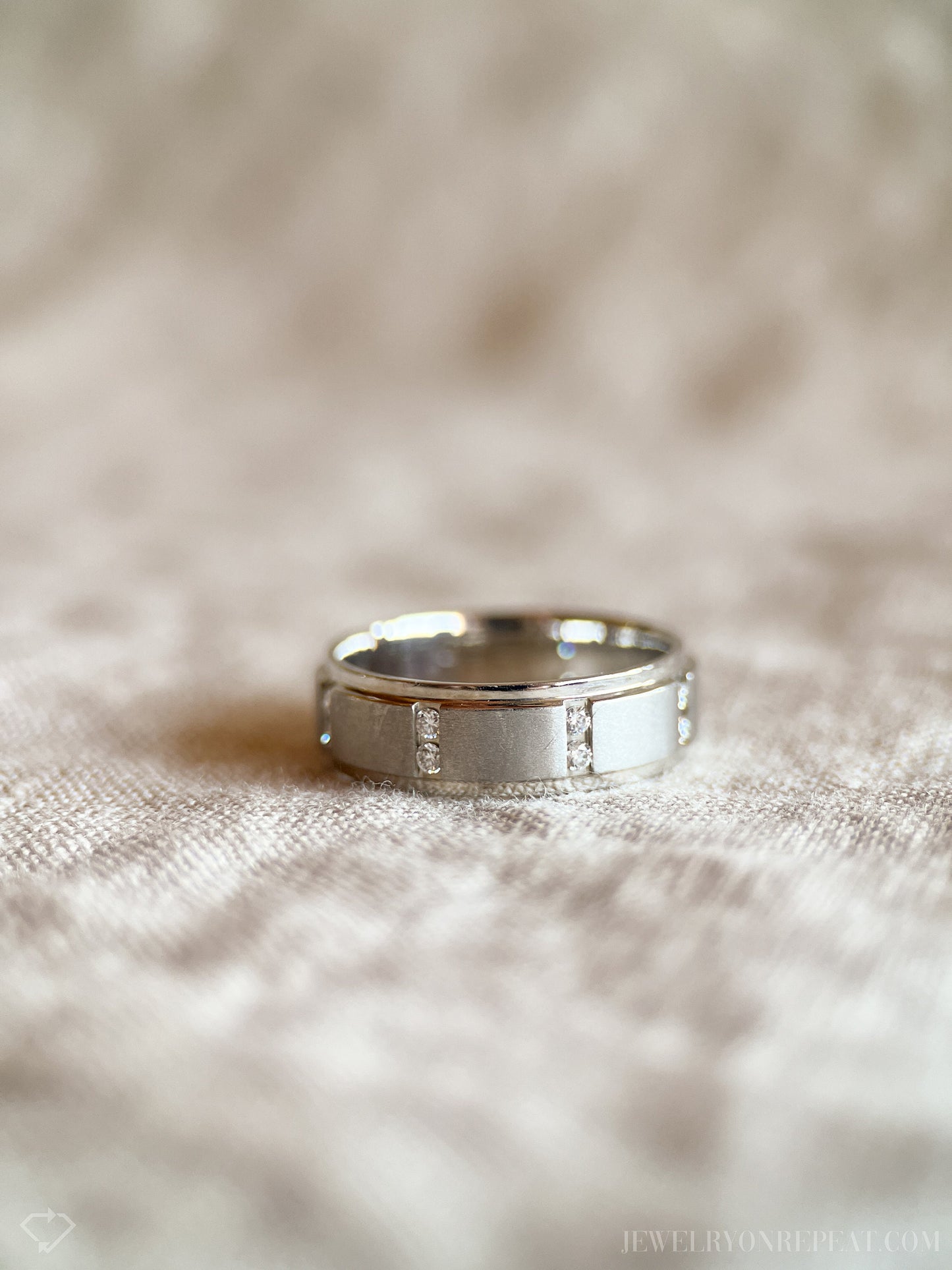 Vintage Scott Kay Diamond Wedding Band in Palladium