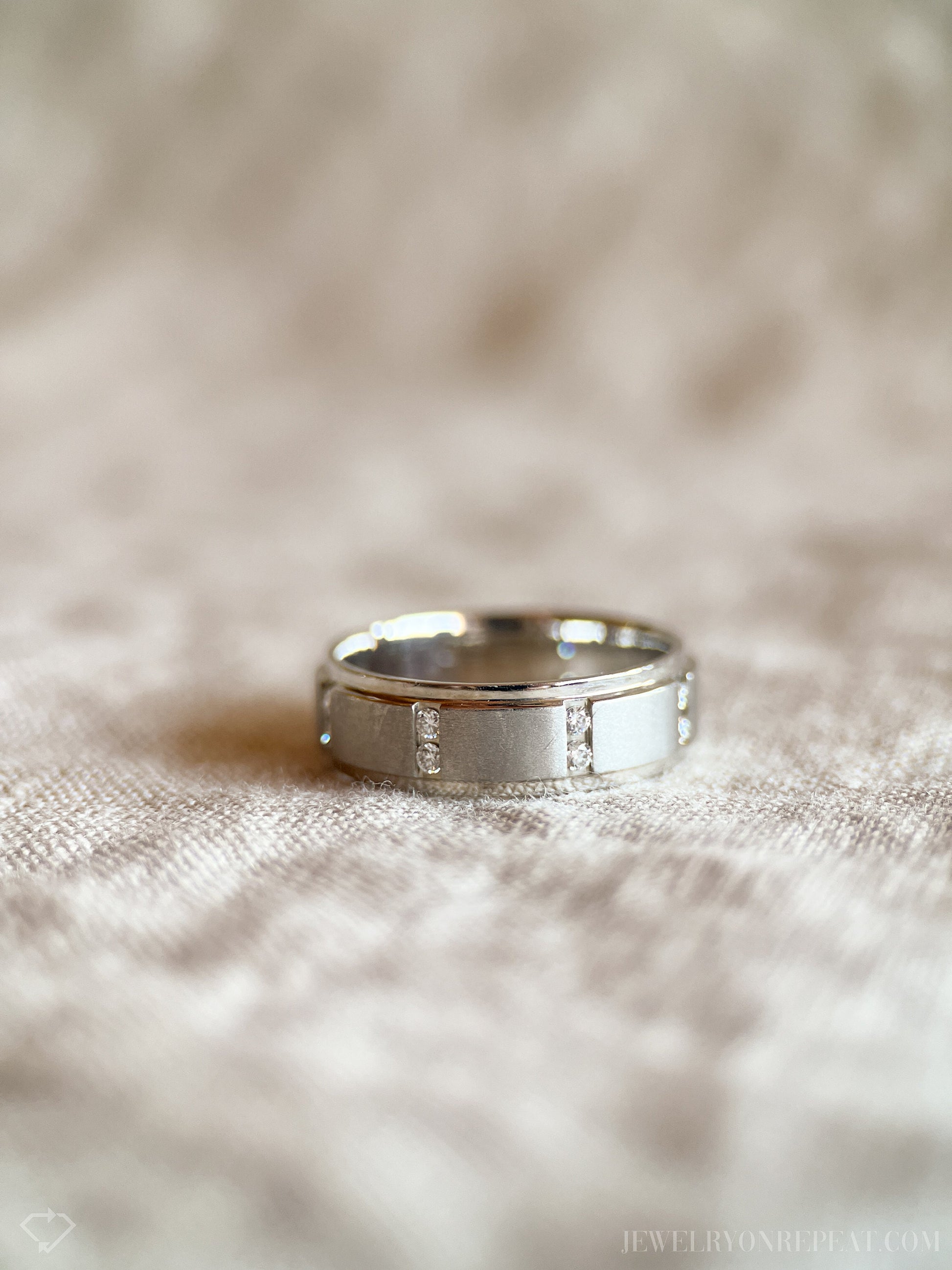 Vintage Scott Kay Diamond Wedding Band in Palladium