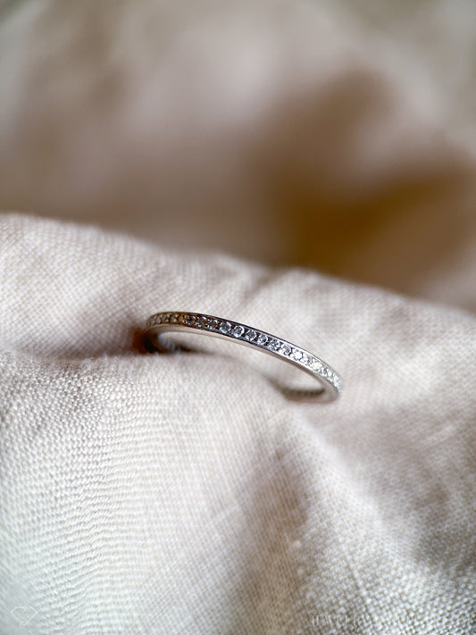 Vintage Diamond Eternity Band in 18k White Gold