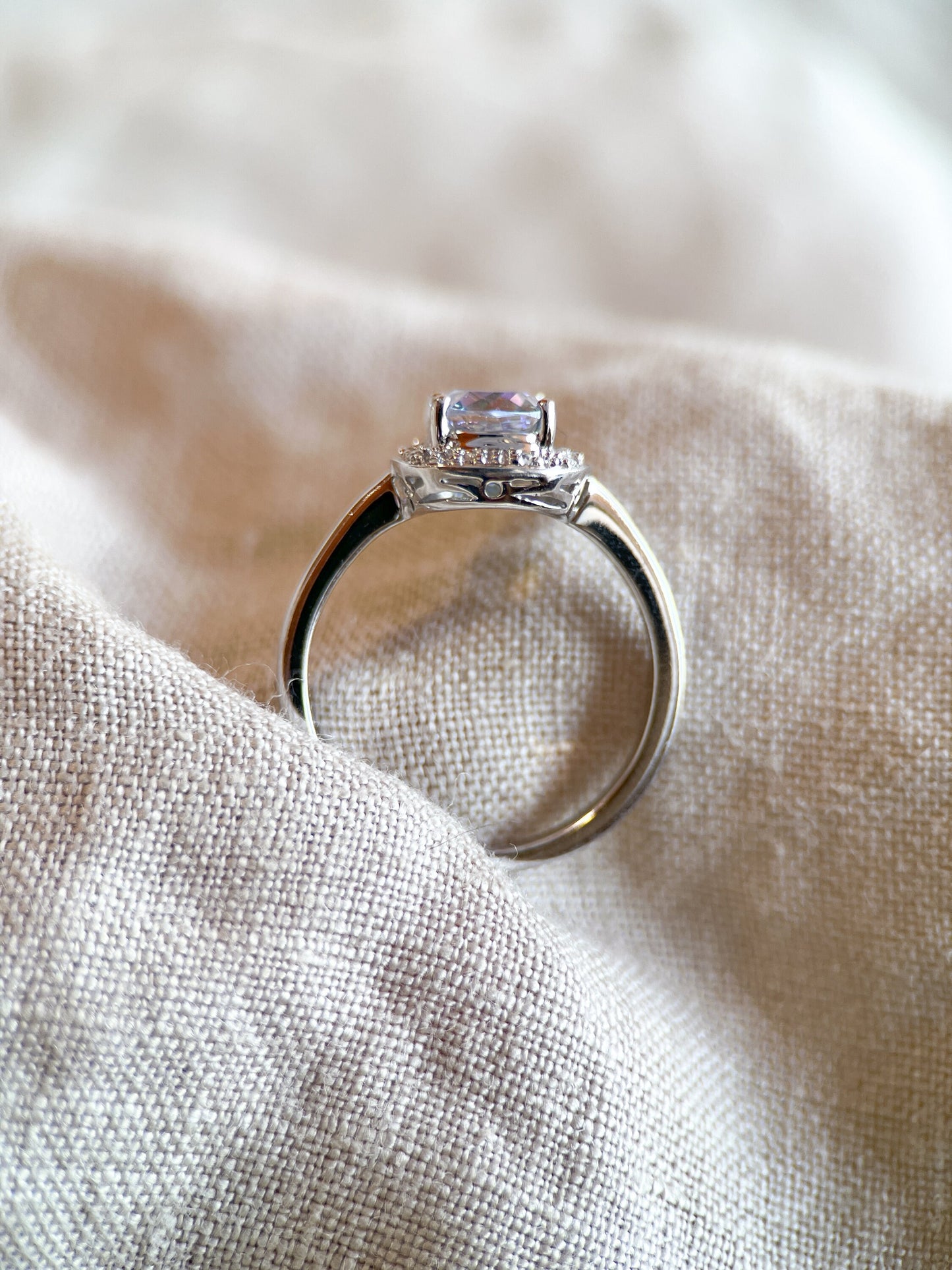 Vintage Mystic Topaz Gemstone Halo Ring in 14k White Gold, Retro Jewelry from the 1990s - Timeless, Sustainable, @JewelryOnRepeat