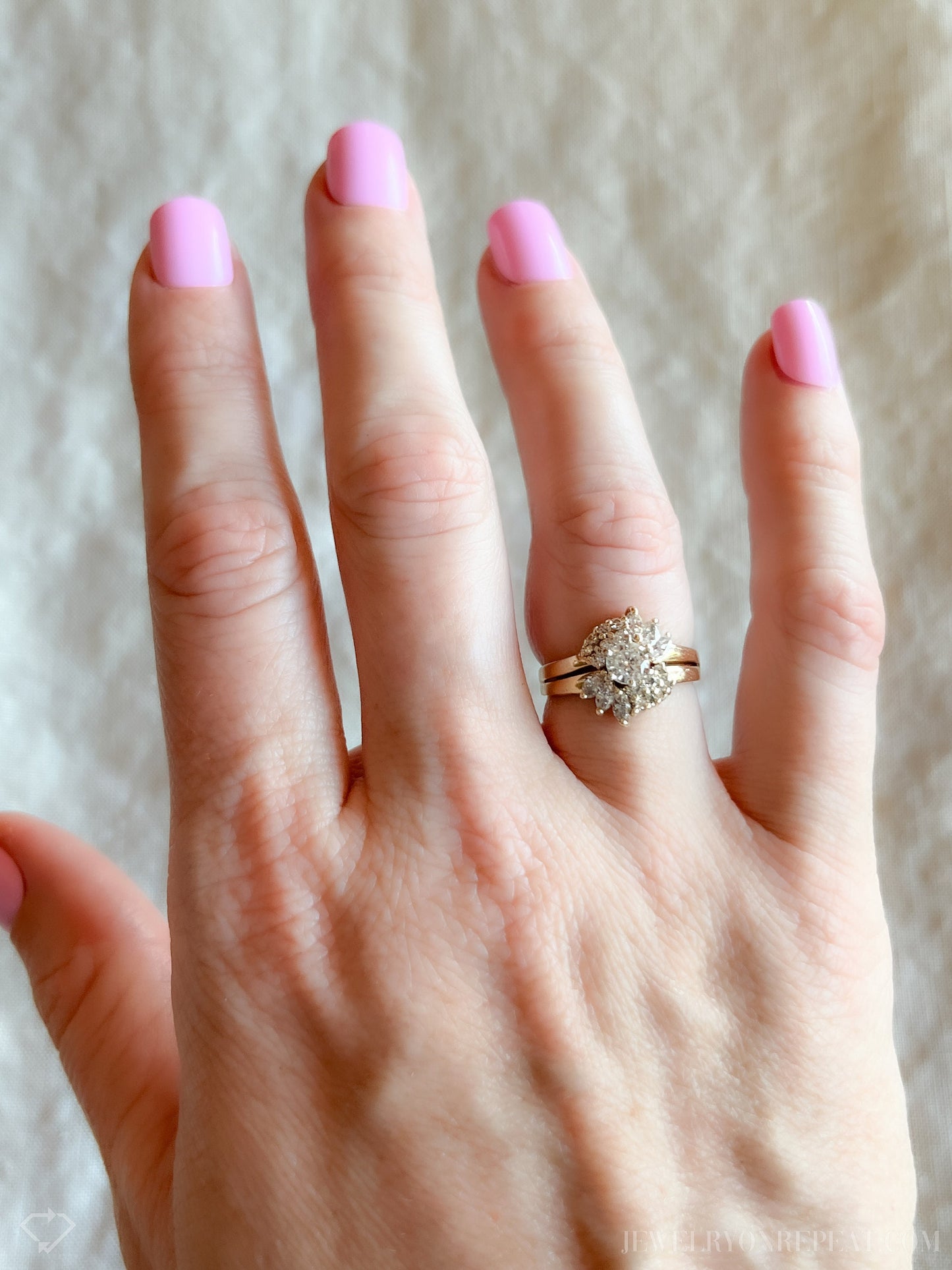 Vintage Diamond Engagement Ring in 14k Gold, Retro Jewelry from the 1990s - Timeless, Sustainable, @JewelryOnRepeat