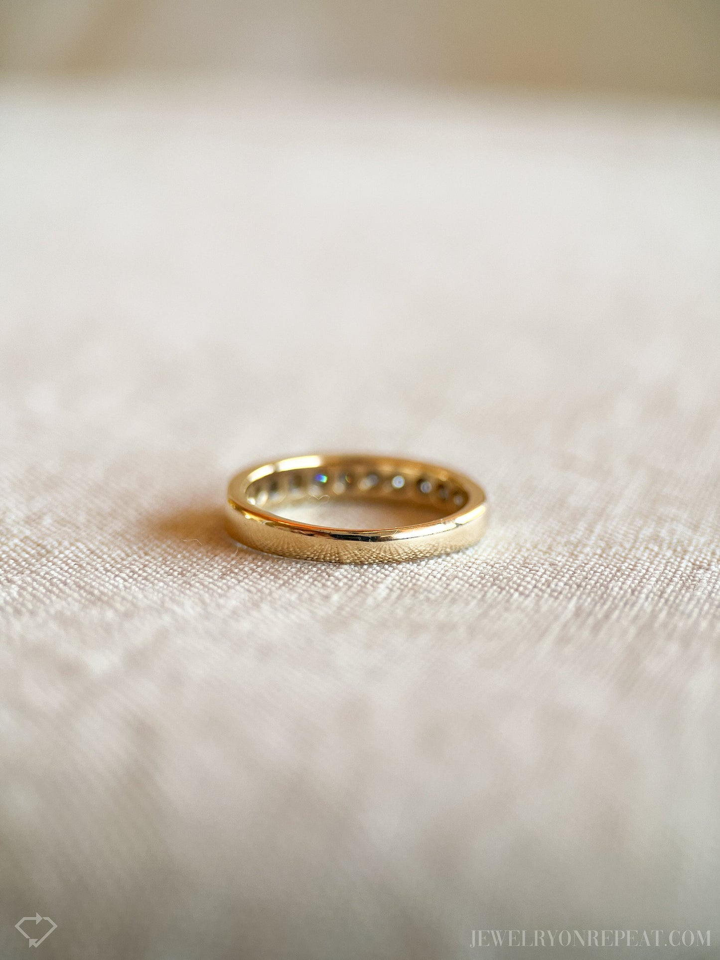 Vintage Diamond Wedding Band in 14k Gold