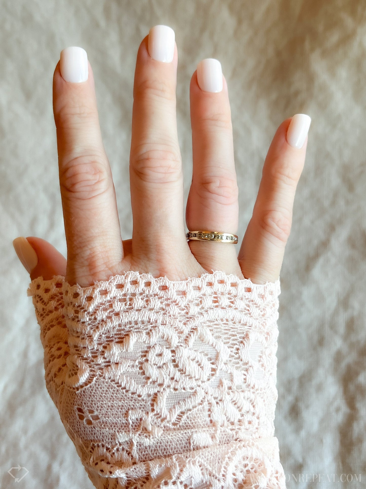 Vintage Diamond Wedding Band in 14k Gold