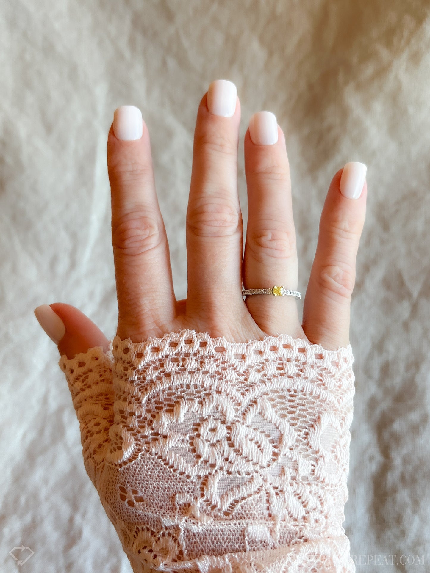 Vintage Yellow Sapphire Engagement Ring in 14k White Gold, Retro Jewelry from the 2000s - Timeless, Sustainable, @JewelryOnRepeat