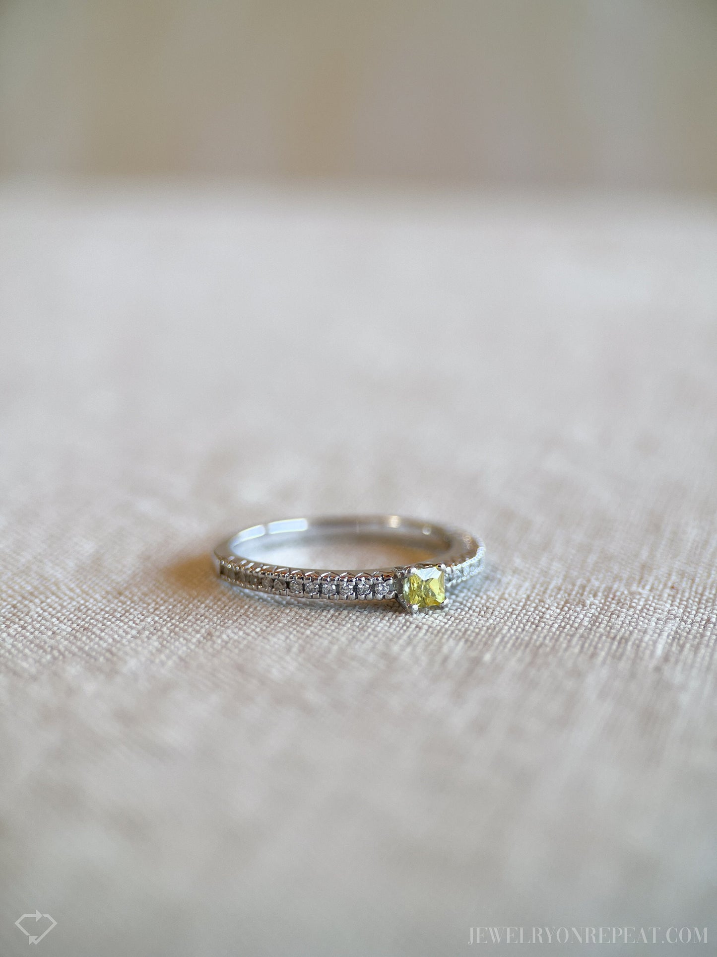 Vintage Yellow Sapphire Engagement Ring in 14k White Gold, Retro Jewelry from the 2000s - Timeless, Sustainable, @JewelryOnRepeat