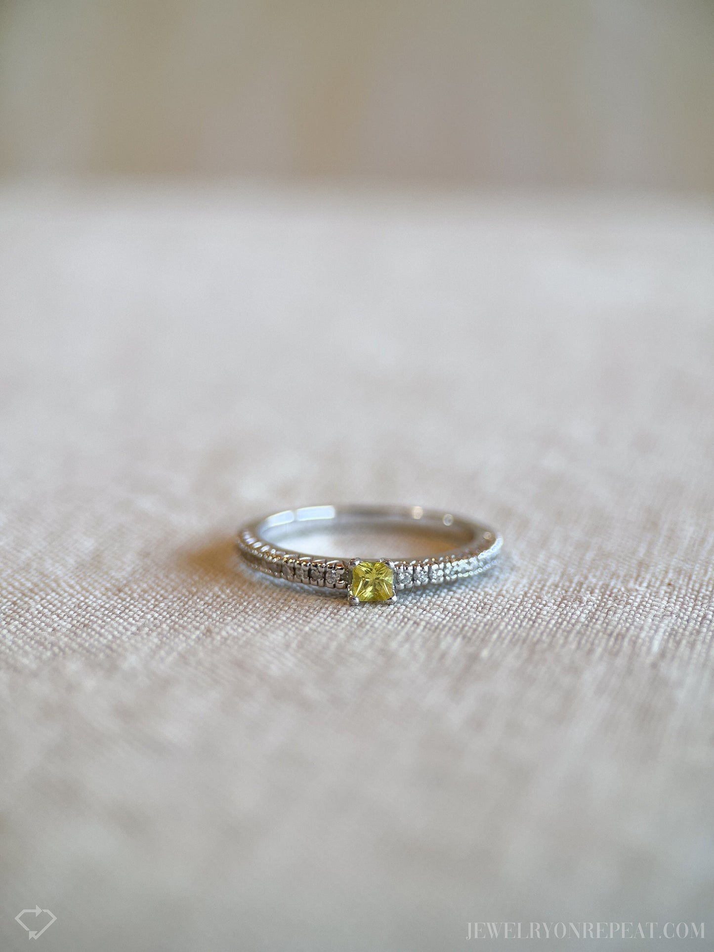 Vintage Yellow Sapphire Engagement Ring in 14k White Gold, Retro Jewelry from the 2000s - Timeless, Sustainable, @JewelryOnRepeat