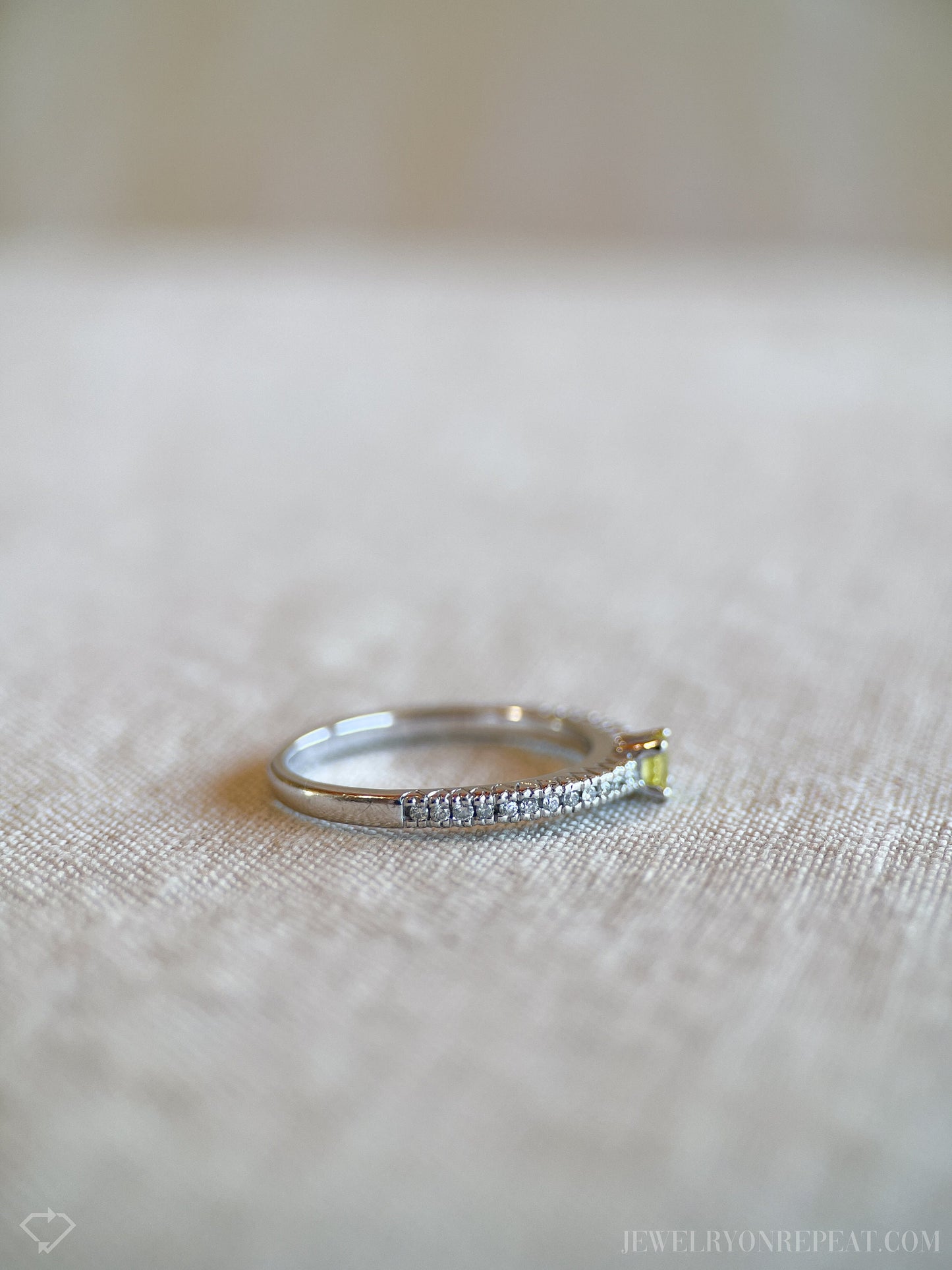Vintage Yellow Sapphire Engagement Ring in 14k White Gold, Retro Jewelry from the 2000s - Timeless, Sustainable, @JewelryOnRepeat