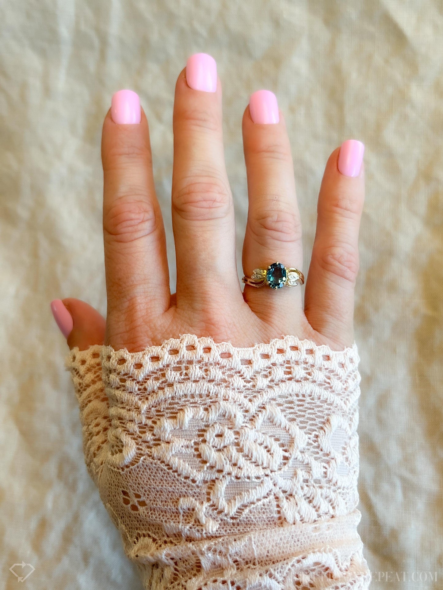 Vintage Blue Topaz and Diamond Ring in 10k Gold, Retro Jewelry from the 1990s - Timeless, Sustainable, @JewelryOnRepeat