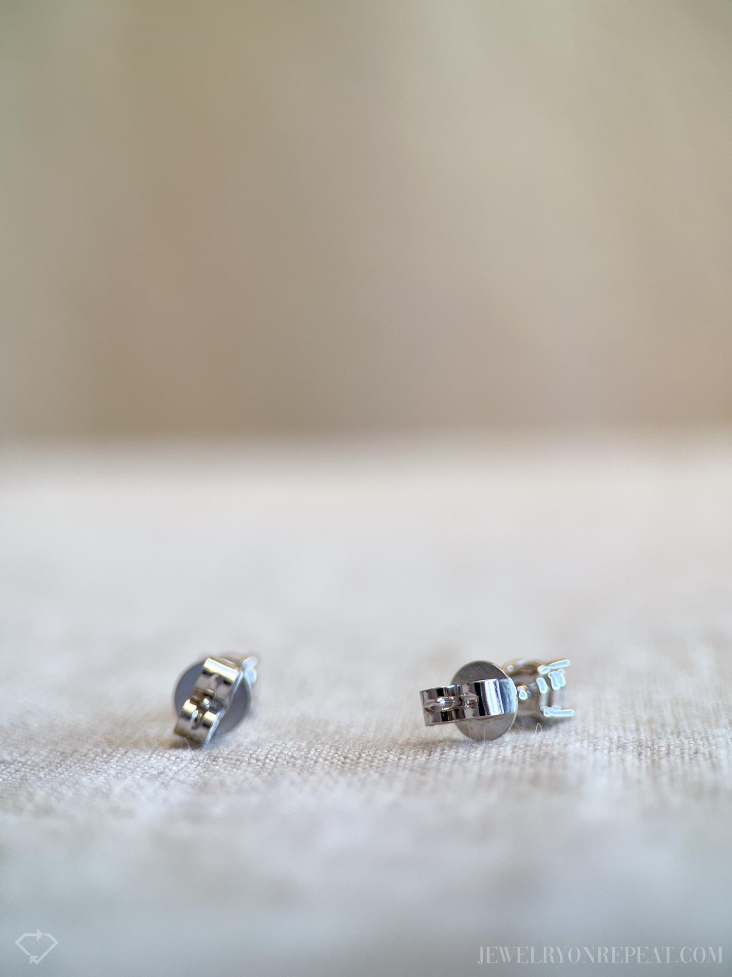 Vintage Diamond Stud Earrings in 14k White Gold