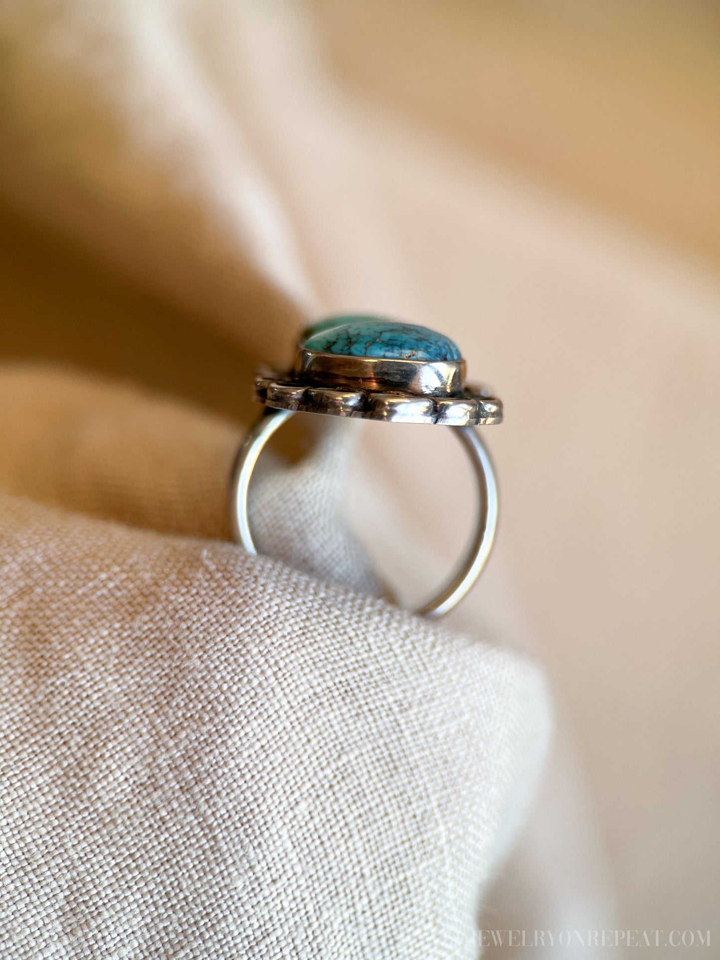 Vintage Turquoise Gemstone Ring in Sterling Silver