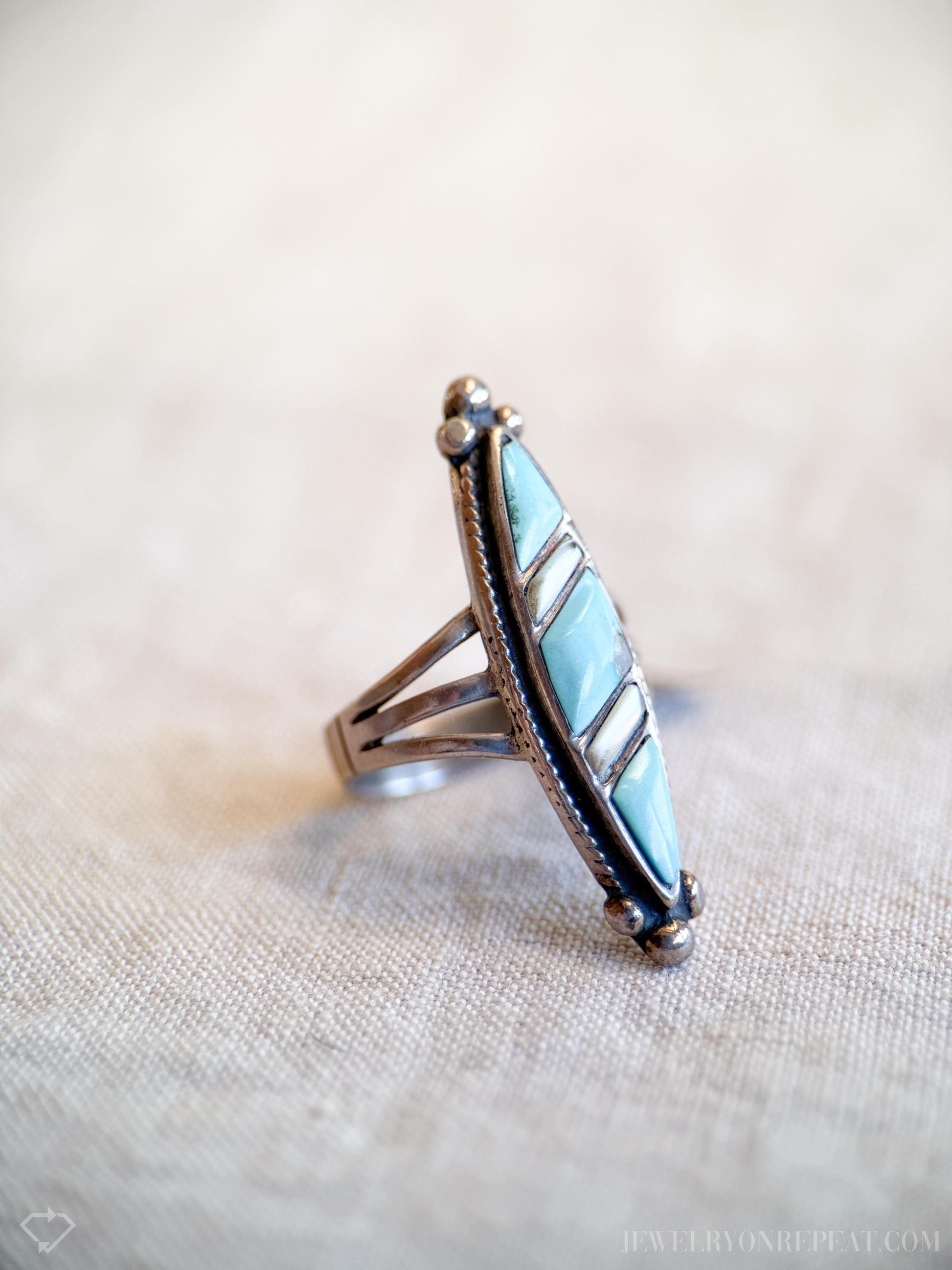 Vintage Turquoise Gemstone Ring in Sterling Silver