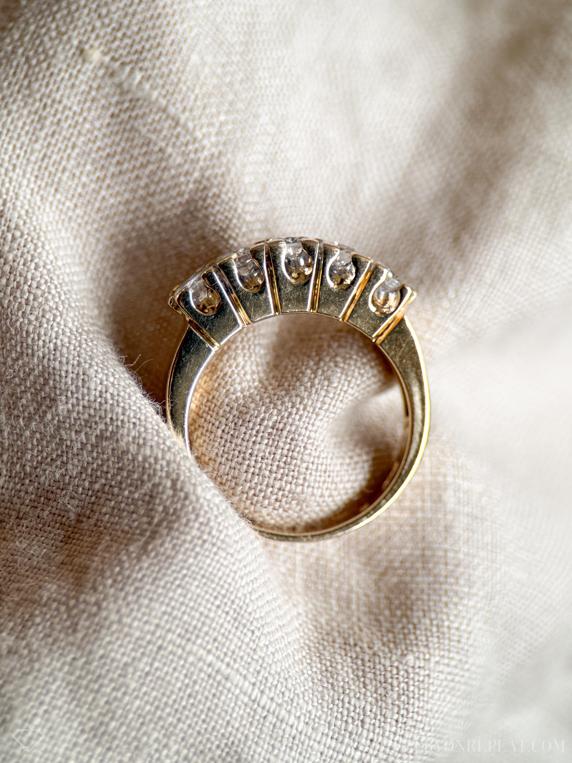 Vintage Diamond Prong Set Wedding Band in 14k Gold, Retro Jewelry from the 1990s - Timeless, Sustainable, @JewelryOnRepeat