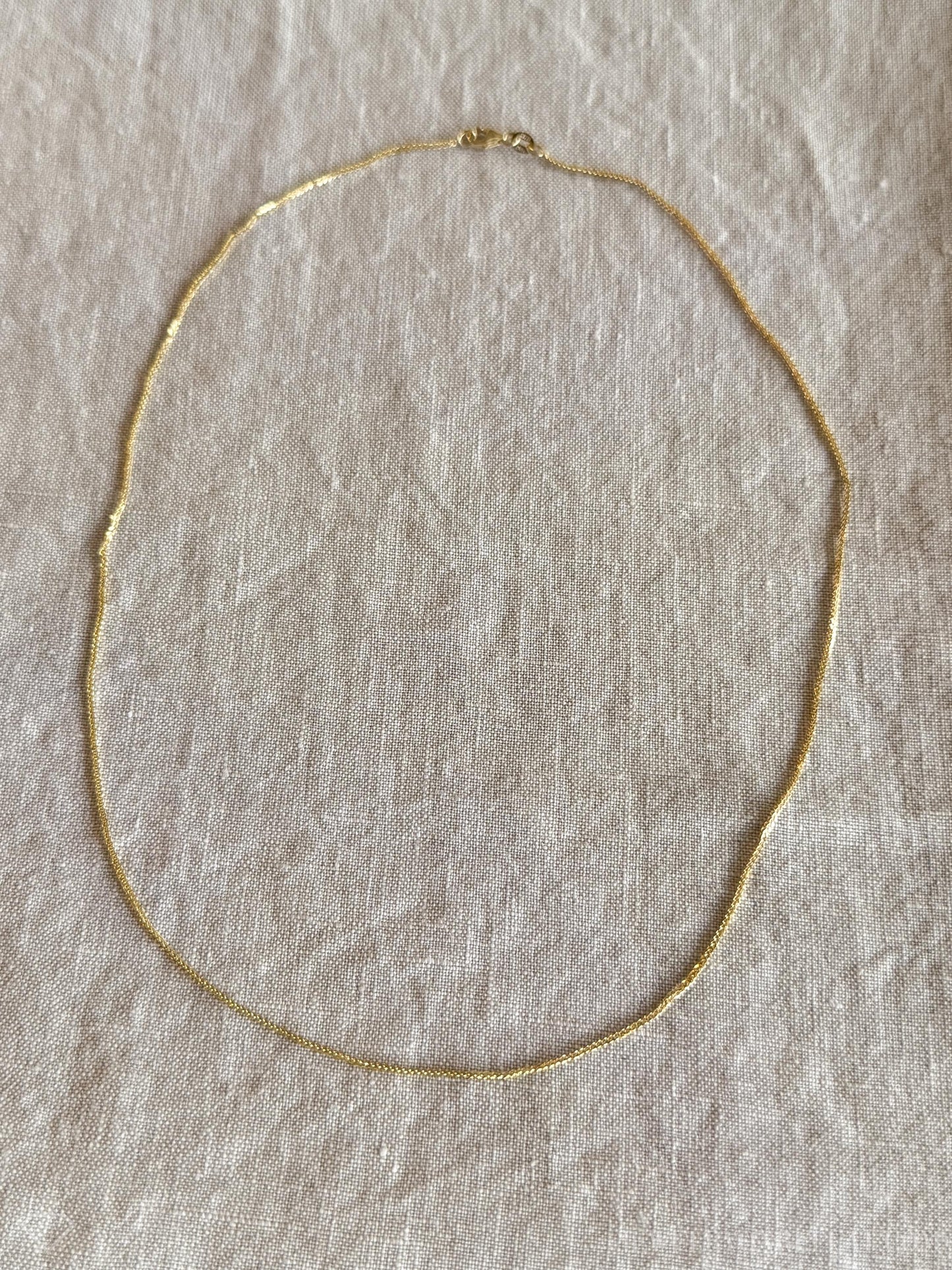 Vintage 18" Flat Cable Chain in 14k Gold with Lobster Clasp - Timeless, Sustainable, @JewelryOnRepeat