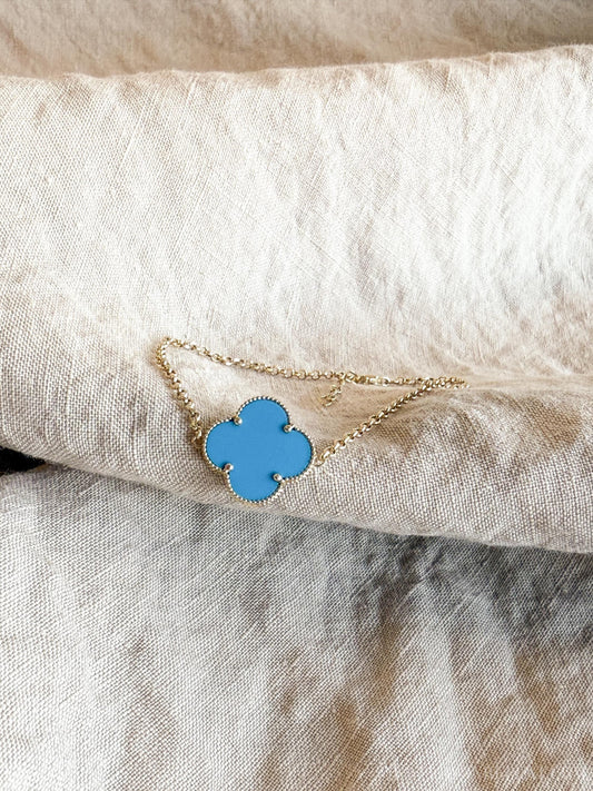 Vintage Turquoise Clover Bracelet in 14k Gold, Retro Jewelry from the 1990s - Timeless, Sustainable, @JewelryOnRepeat