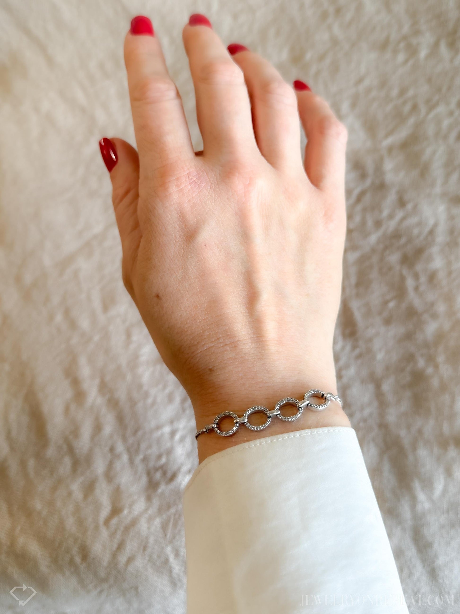 Vintage Diamond Bracelet in Sterling Silver, Retro Jewelry from the 1990s