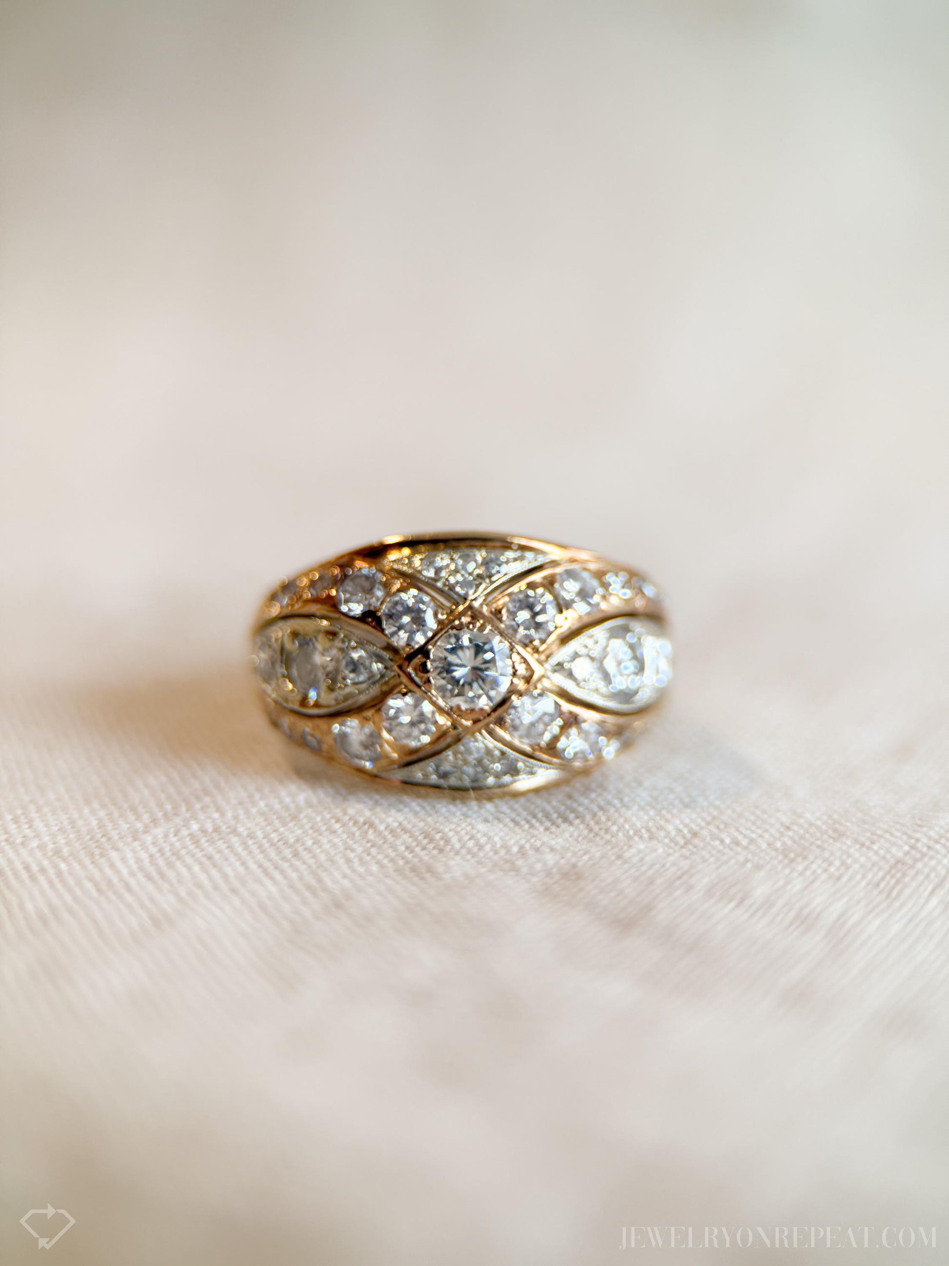 Vintage Mens Diamond Ring in 14k Gold, Antique Jewelry from the 1950s - Timeless, Sustainable, @JewelryOnRepeat