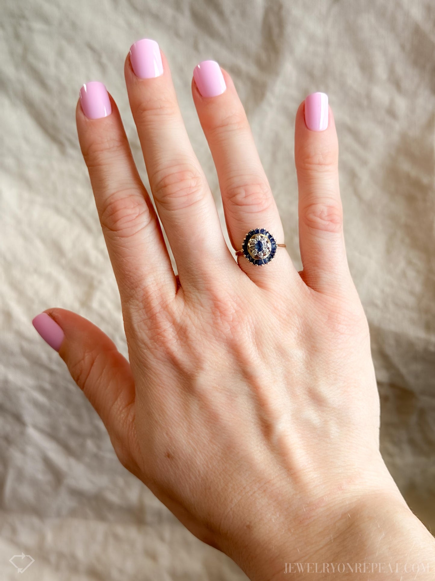 Vintage Sapphire and Diamond Ring in 10k Gold, Retro Jewelry from the 1990s - Timeless, Sustainable, @JewelryOnRepeat