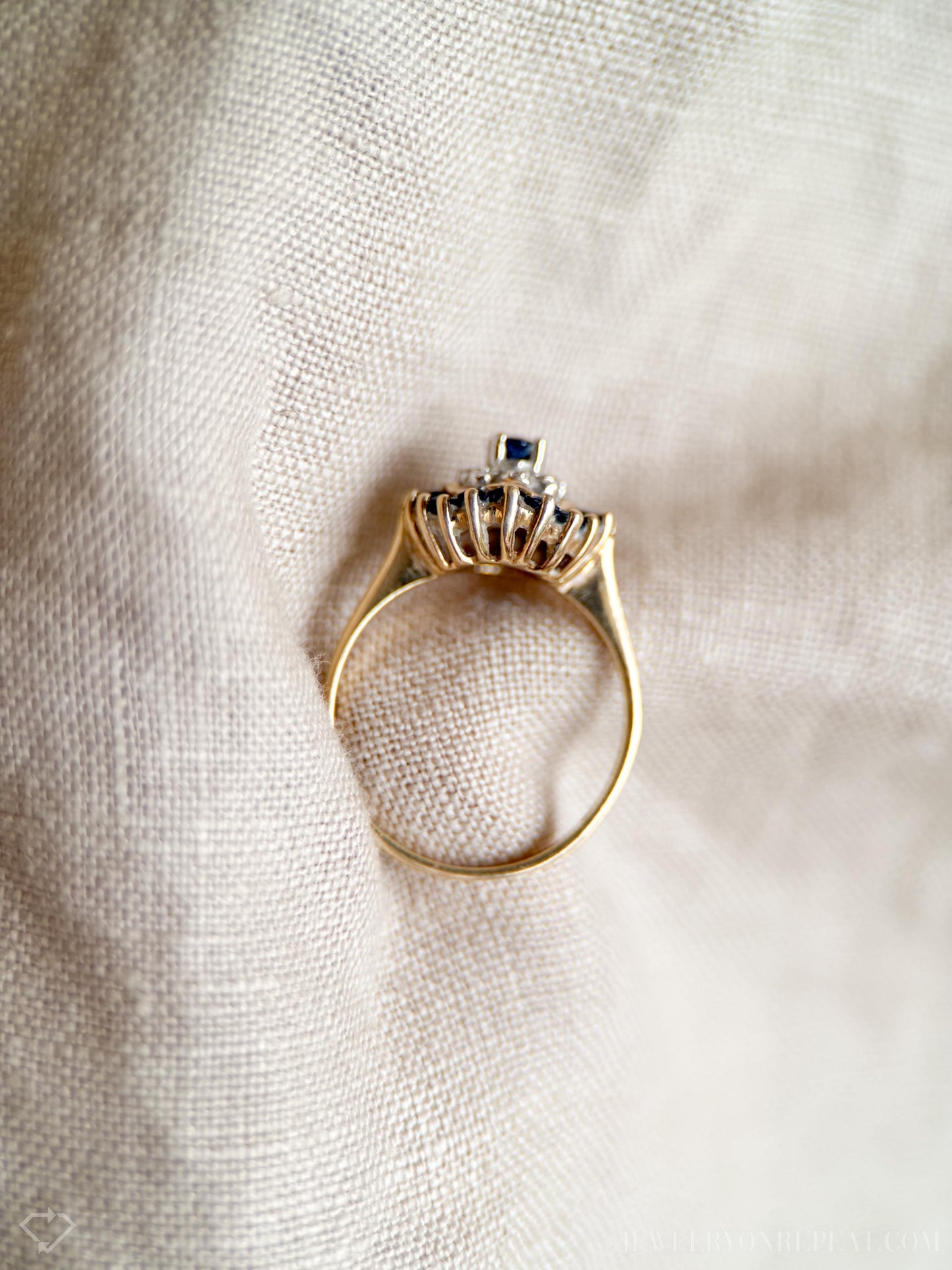 Vintage Sapphire and Diamond Ring in 10k Gold, Retro Jewelry from the 1990s - Timeless, Sustainable, @JewelryOnRepeat