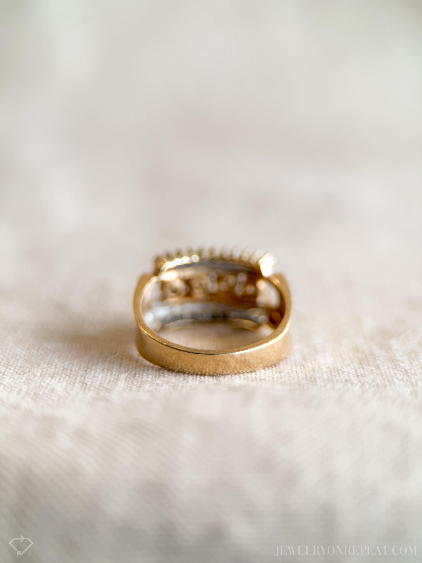 Vintage Chocolate Diamond Channel Set Ring in 14k White Gold, Antique 1970s Jewelry - Timeless, @JewelryOnRepeat