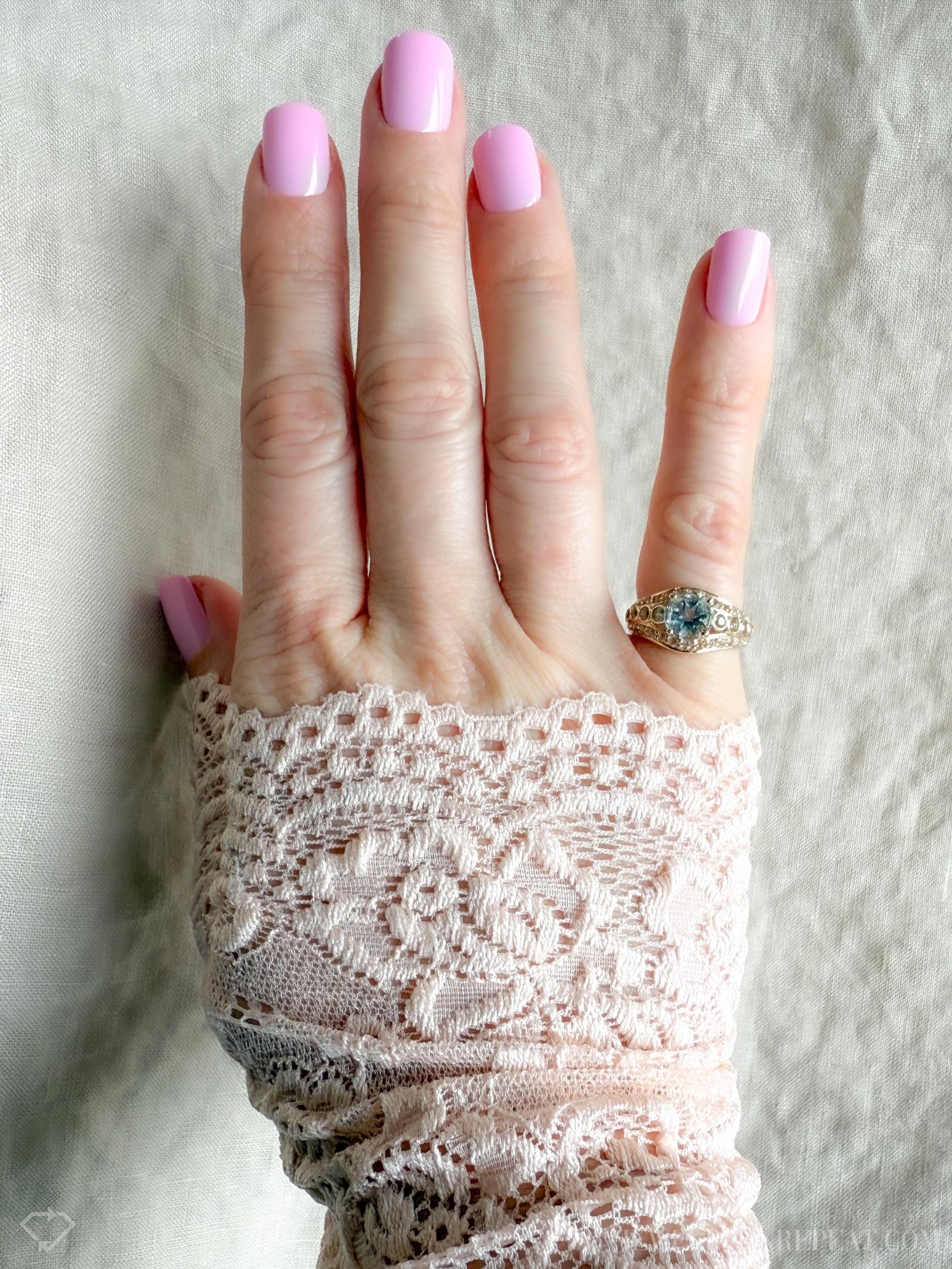 Vintage Aquamarine Filigree Gemstone Ring in 14k Gold, Antique Jewelry from the 1990s - Timeless, Sustainable, @JewelryOnRepeat