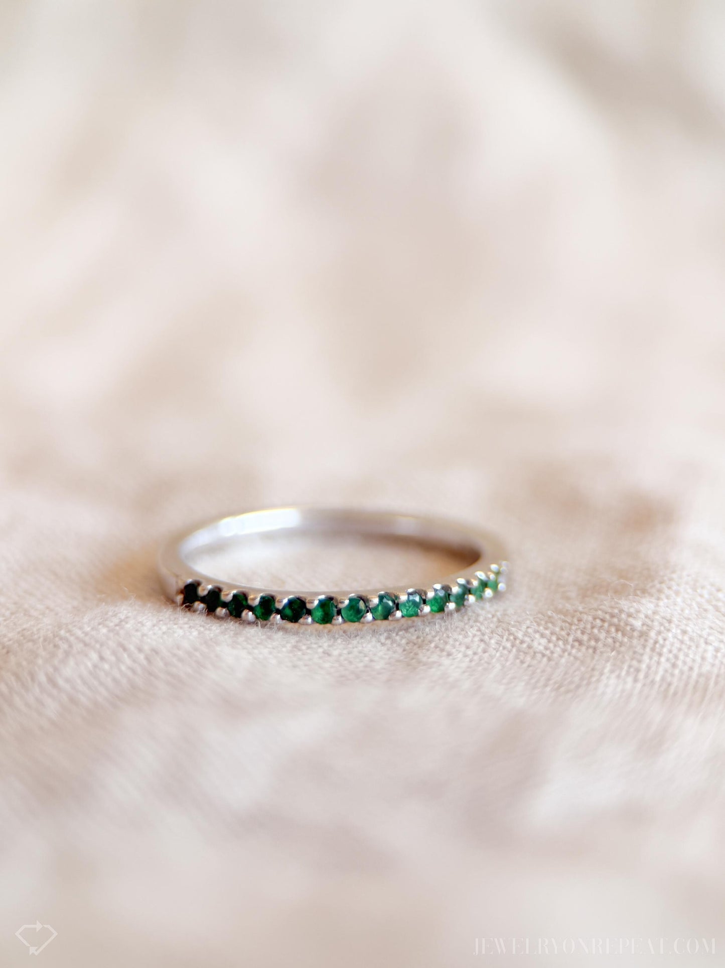 Vintage Emerald Gemstone Band in 10k Gold, Retro Jewelry from the 1990s - Timeless, Sustainable, @JewelryOnRepeat