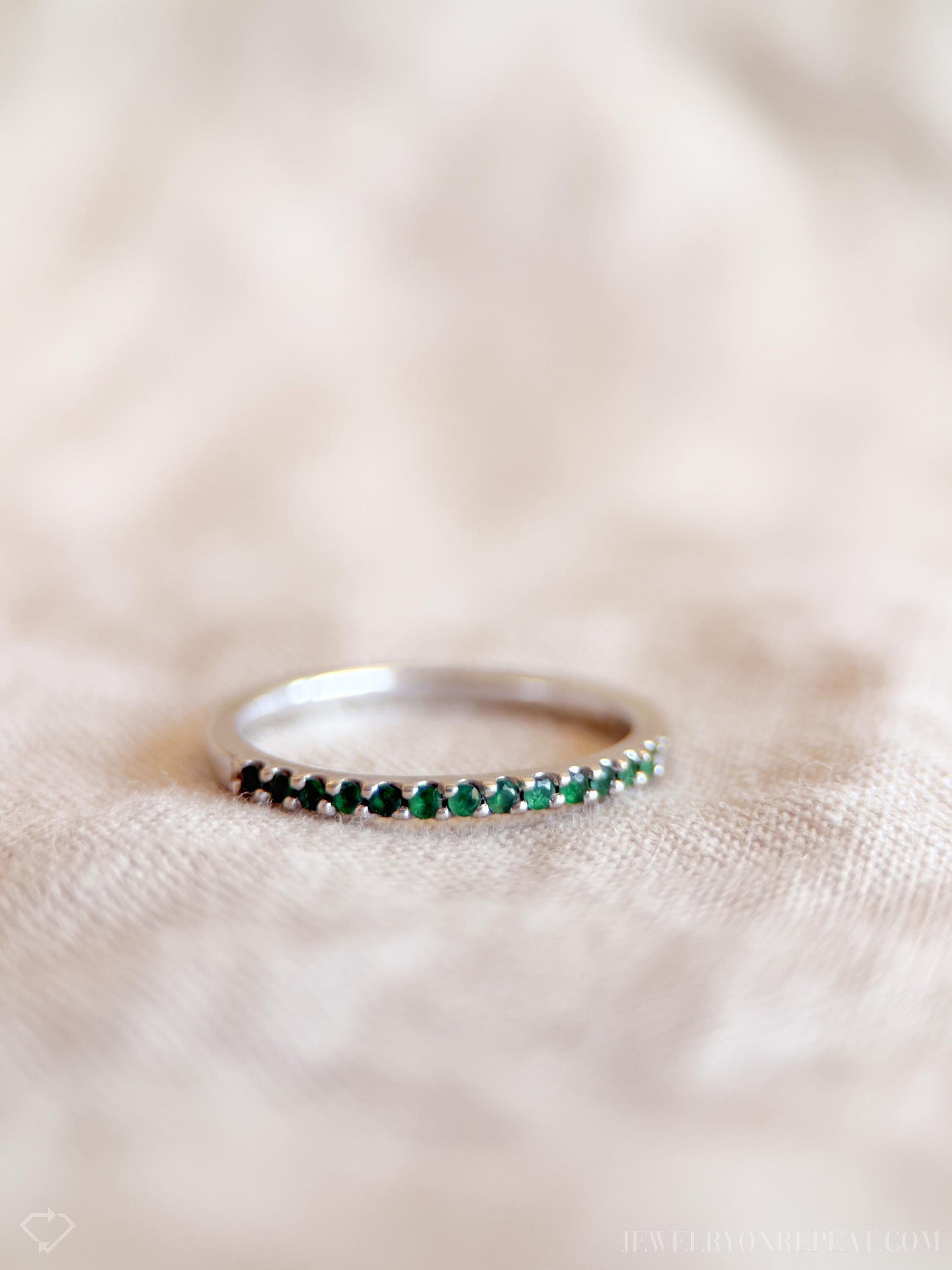 Vintage Emerald Gemstone Band in 10k Gold, Retro Jewelry from the 1990s - Timeless, Sustainable, @JewelryOnRepeat