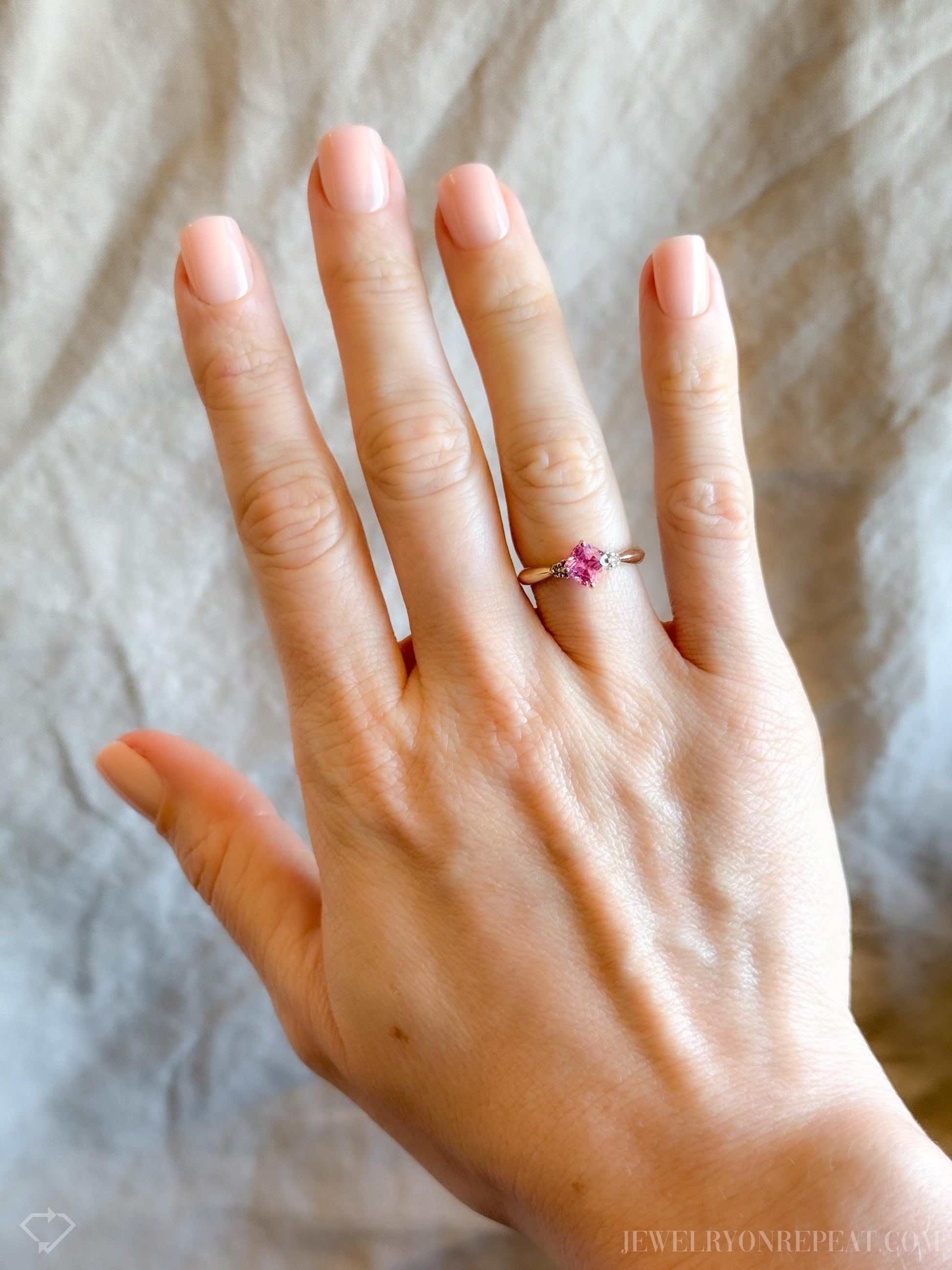 Vintage Pink Sapphire Gemstone Ring in 10k Gold, Retro Jewelry from the 1990s - Timeless, Sustainable, @JewelryOnRepeat