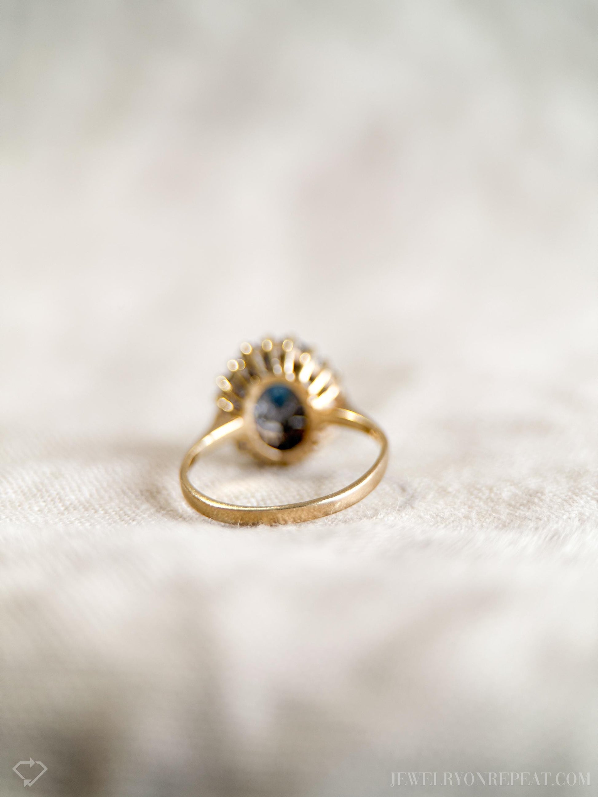 Vintage Sapphire and Diamond Ring in 10k Gold, Retro Jewelry from the 1990s - Timeless, Sustainable, @JewelryOnRepeat