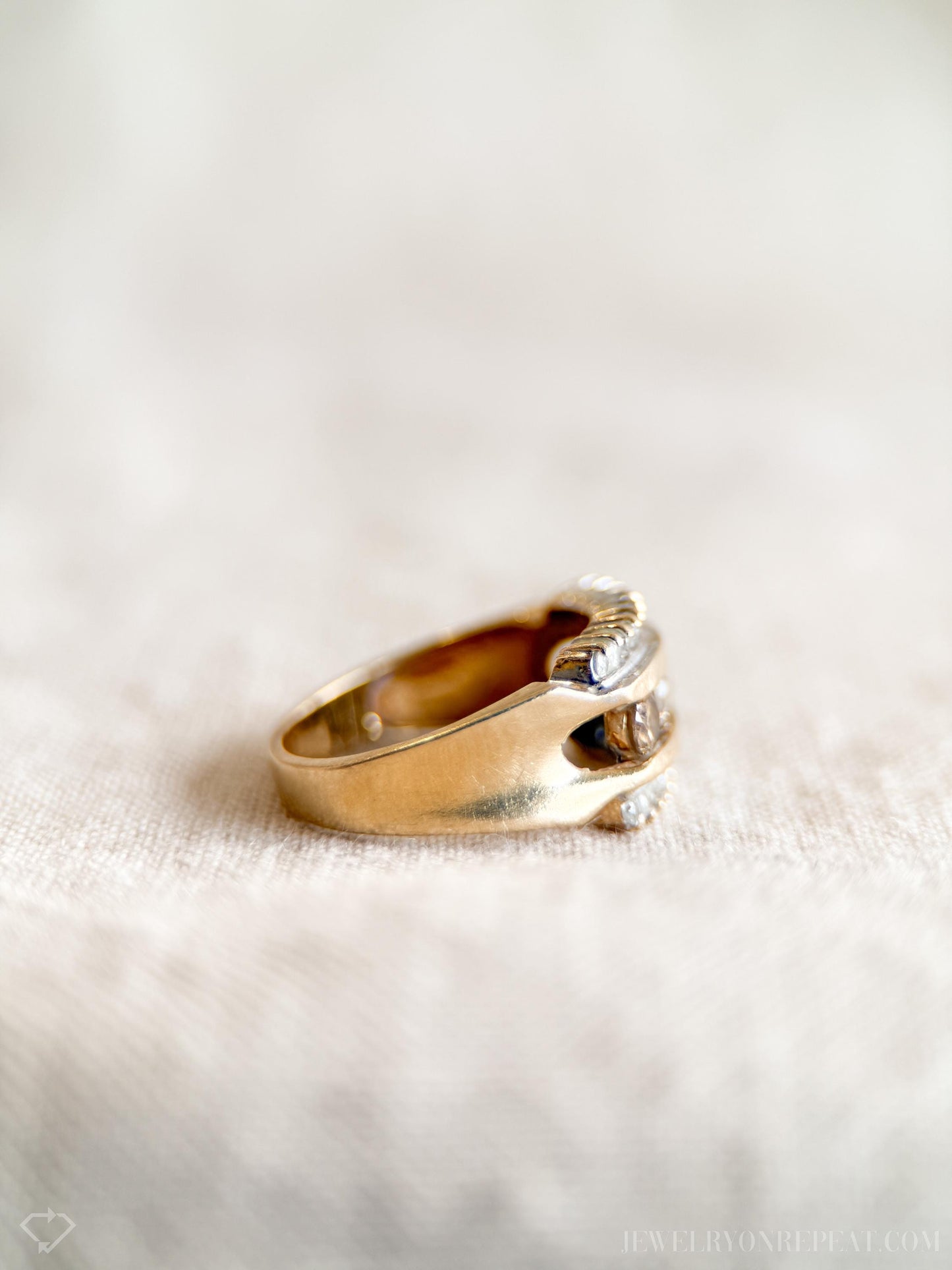 Vintage Chocolate Diamond Channel Set Ring in 14k White Gold, Antique 1970s Jewelry - Timeless, @JewelryOnRepeat