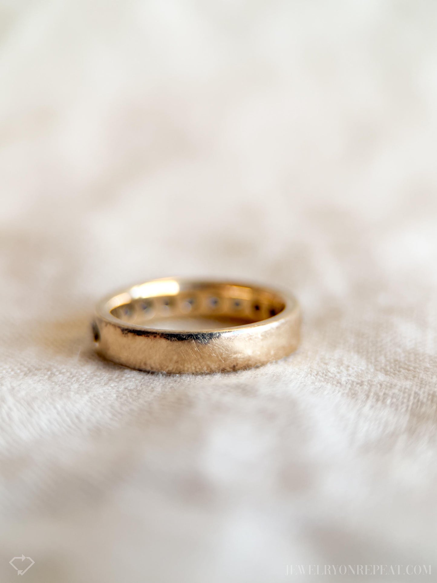 Vintage Diamond Channel Set Wedding Band in 14k Gold, Retro Jewelry from the 1990s - Timeless, Sustainable, @JewelryOnRepeat