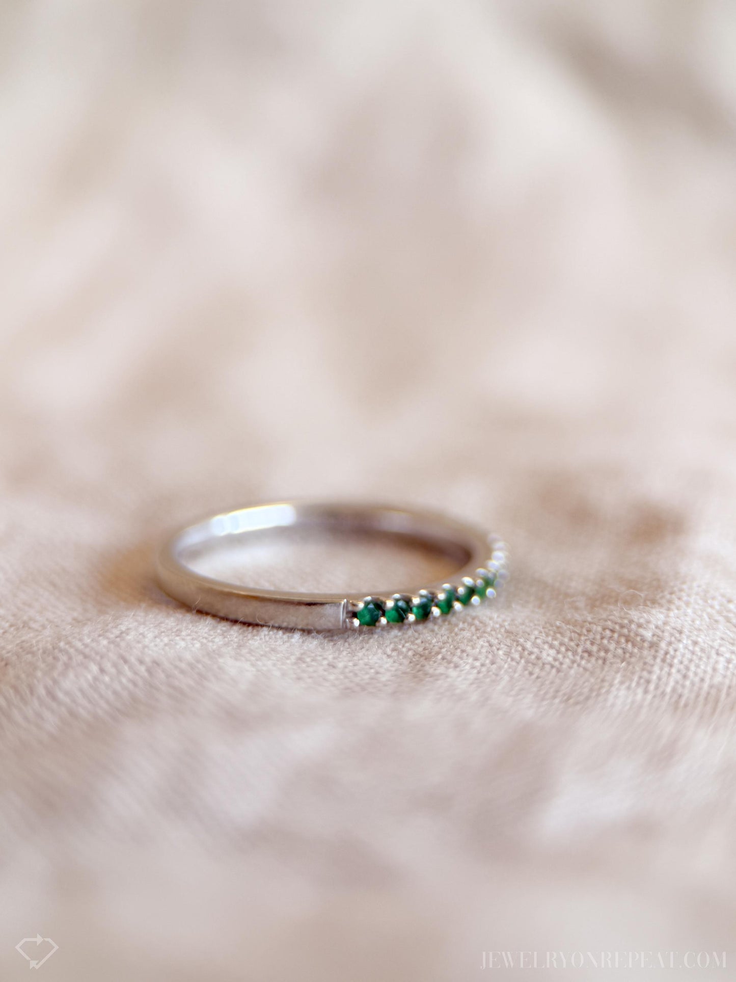 Vintage Emerald Gemstone Band in 10k Gold, Retro Jewelry from the 1990s - Timeless, Sustainable, @JewelryOnRepeat