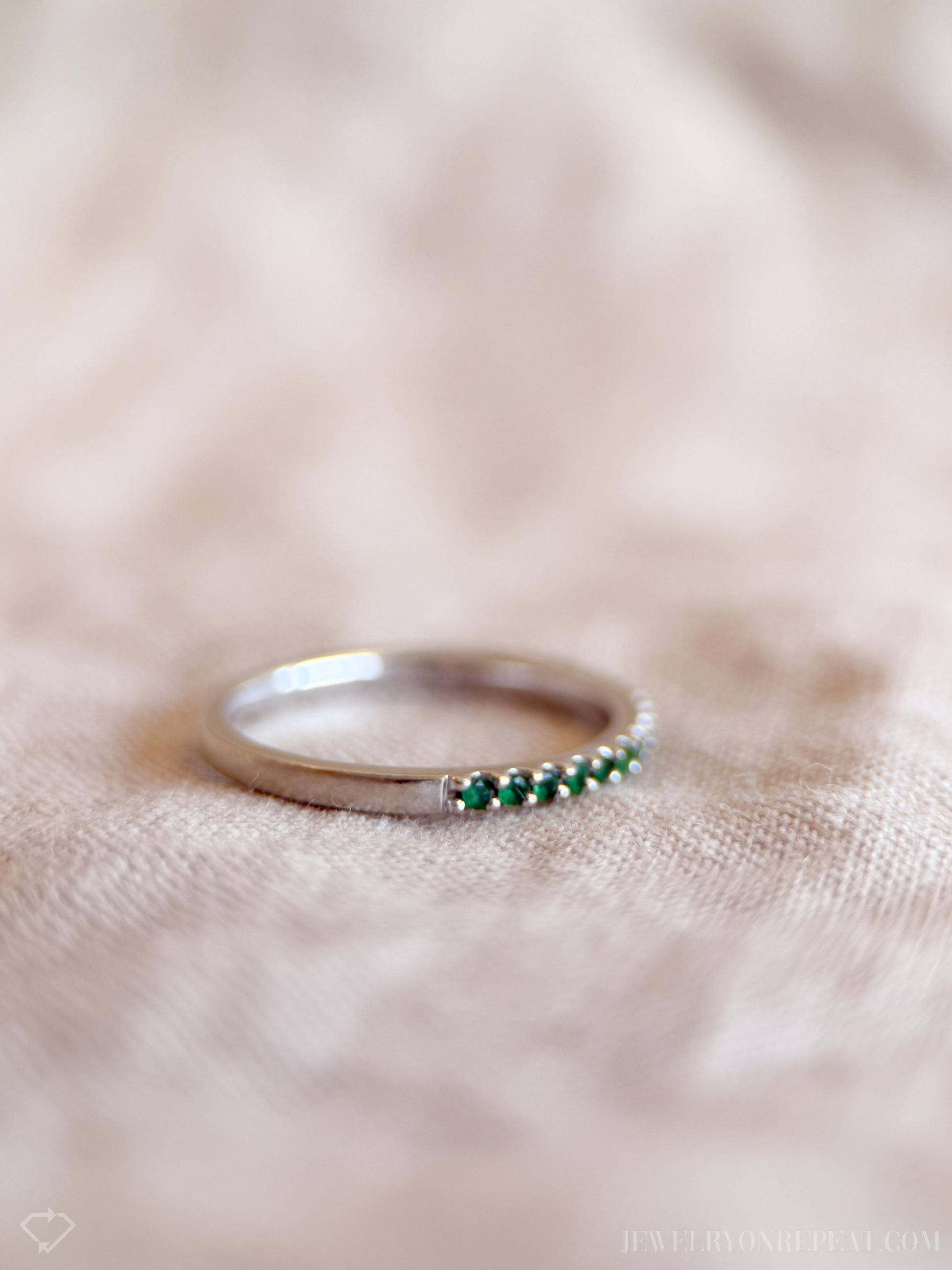 Vintage Emerald Gemstone Band in 10k Gold, Retro Jewelry from the 1990s - Timeless, Sustainable, @JewelryOnRepeat