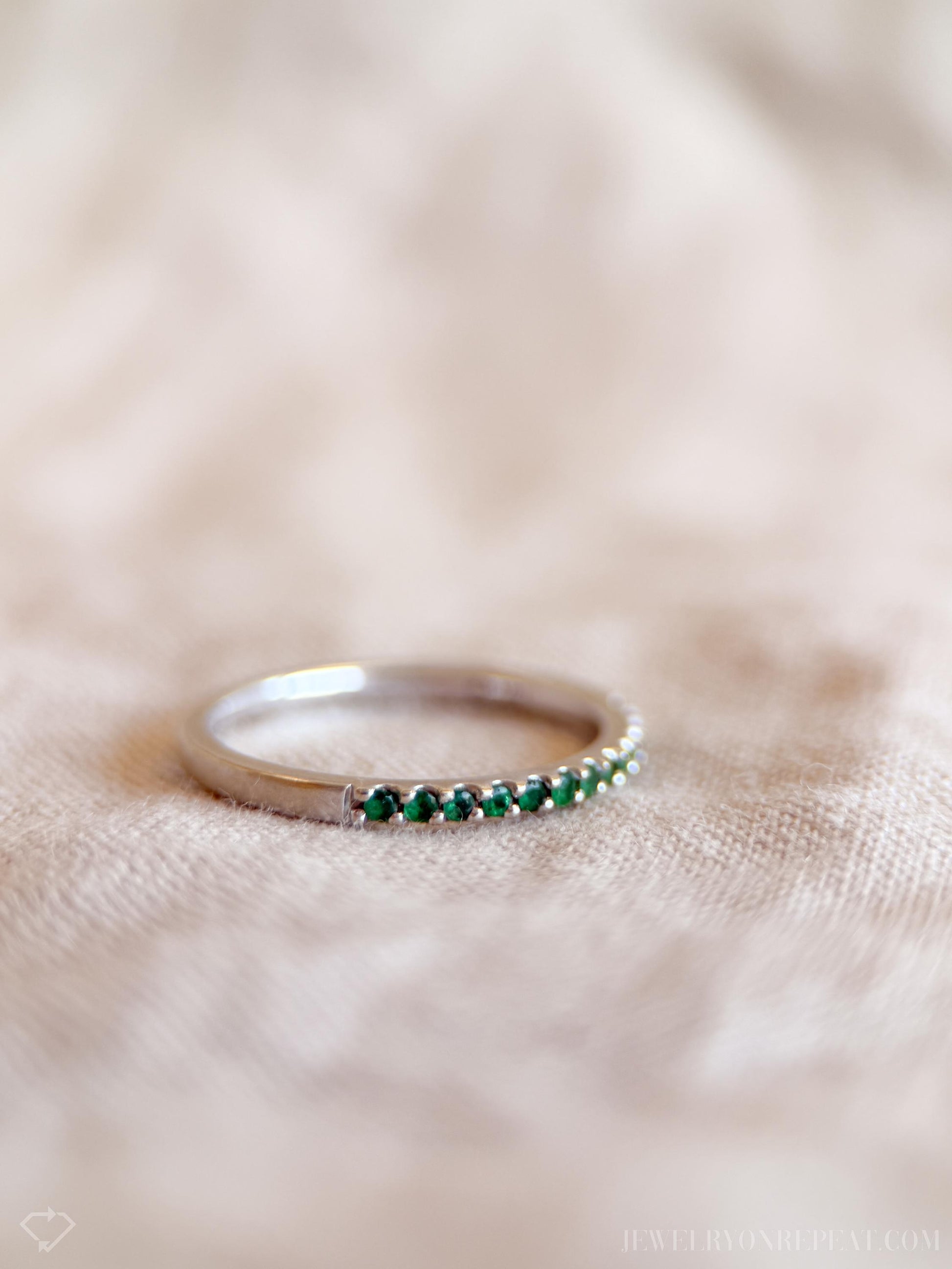 Vintage Emerald Gemstone Band in 10k Gold, Retro Jewelry from the 1990s - Timeless, Sustainable, @JewelryOnRepeat