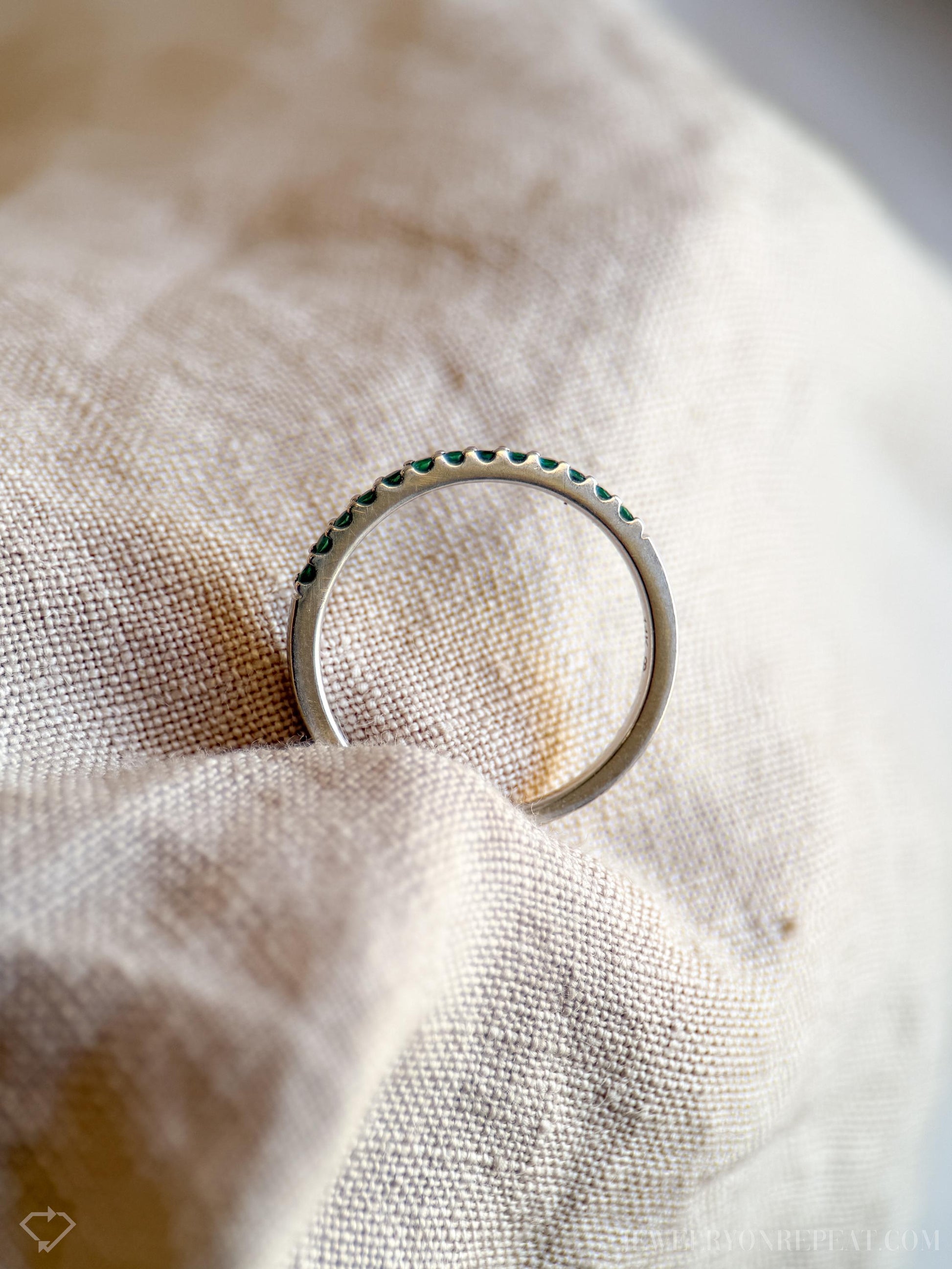 Vintage Emerald Gemstone Band in 10k Gold, Retro Jewelry from the 1990s - Timeless, Sustainable, @JewelryOnRepeat