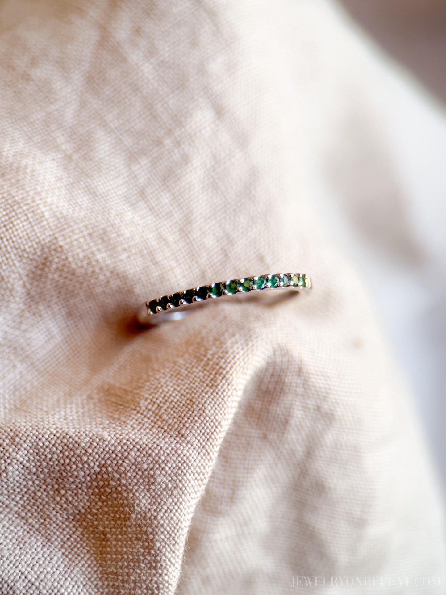 Vintage Emerald Gemstone Band in 10k Gold, Retro Jewelry from the 1990s - Timeless, Sustainable, @JewelryOnRepeat