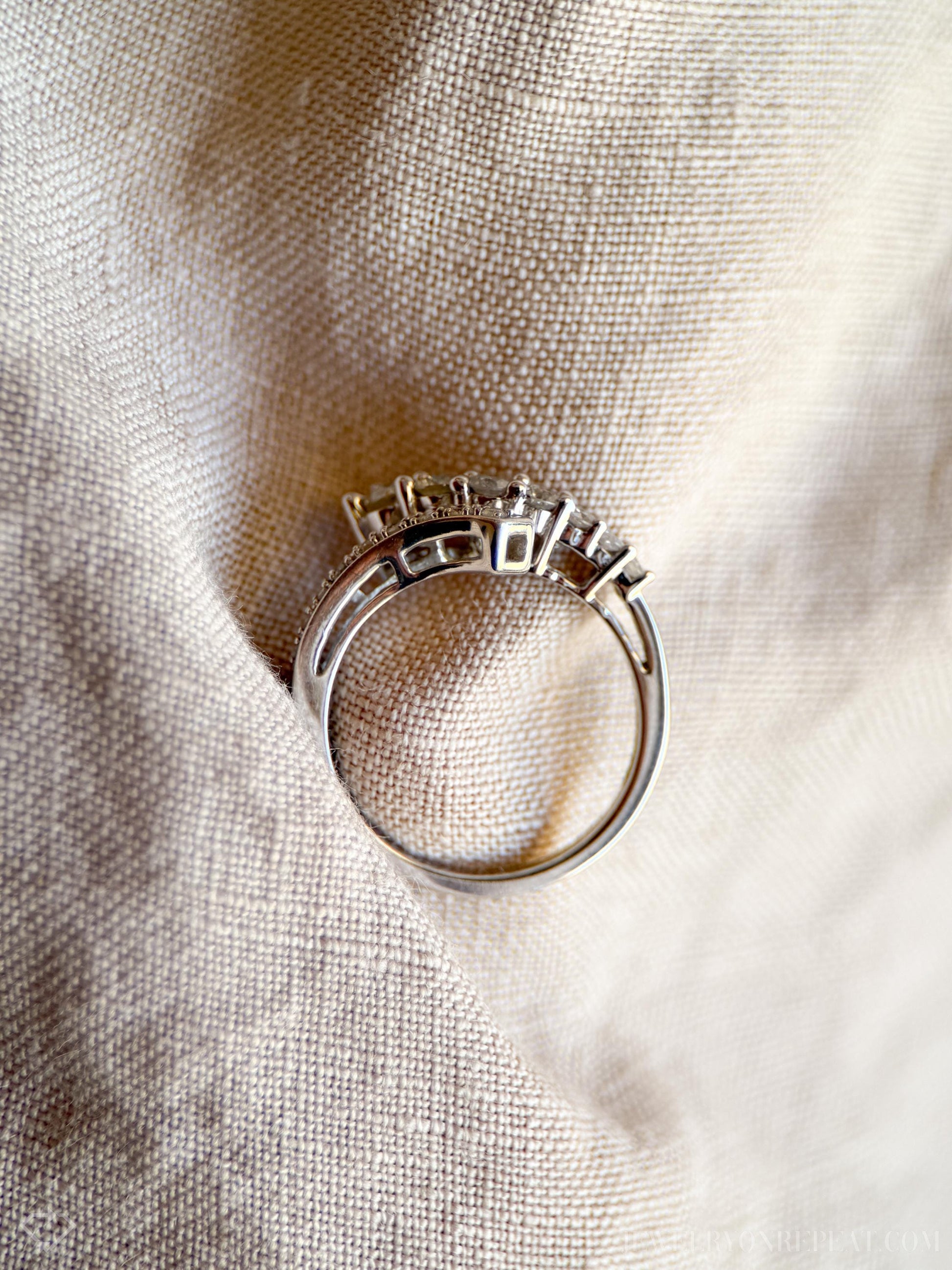 Vintage Wrap Diamond Ring in 10k White Gold, Retro Jewelry from the 1990s - Timeless, Sustainable, @JewelryOnRepeat
