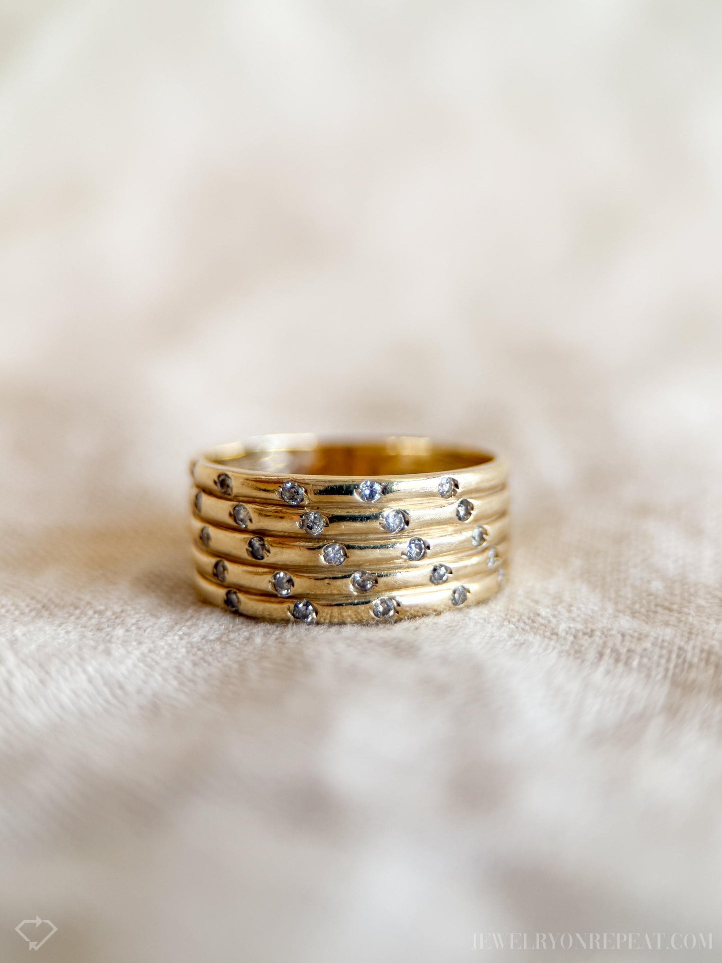 Vintage Diamond Statement Band in 14k Gold