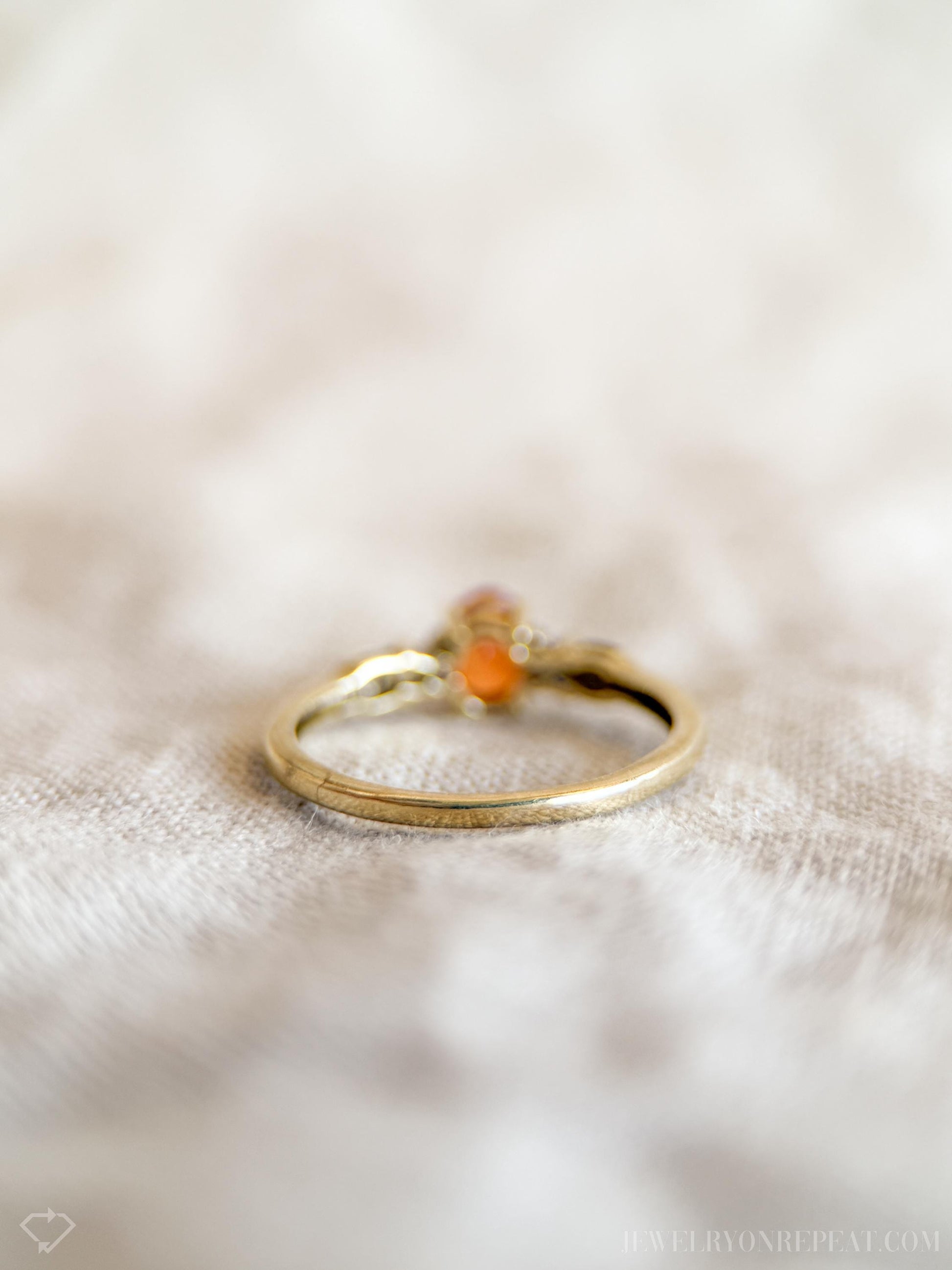 Vintage Oval Cut Orange Garnet Gemstone Ring in 10k Gold, Retro Jewelry from the 1990s - Timeless, Sustainable, @JewelryOnRepeat