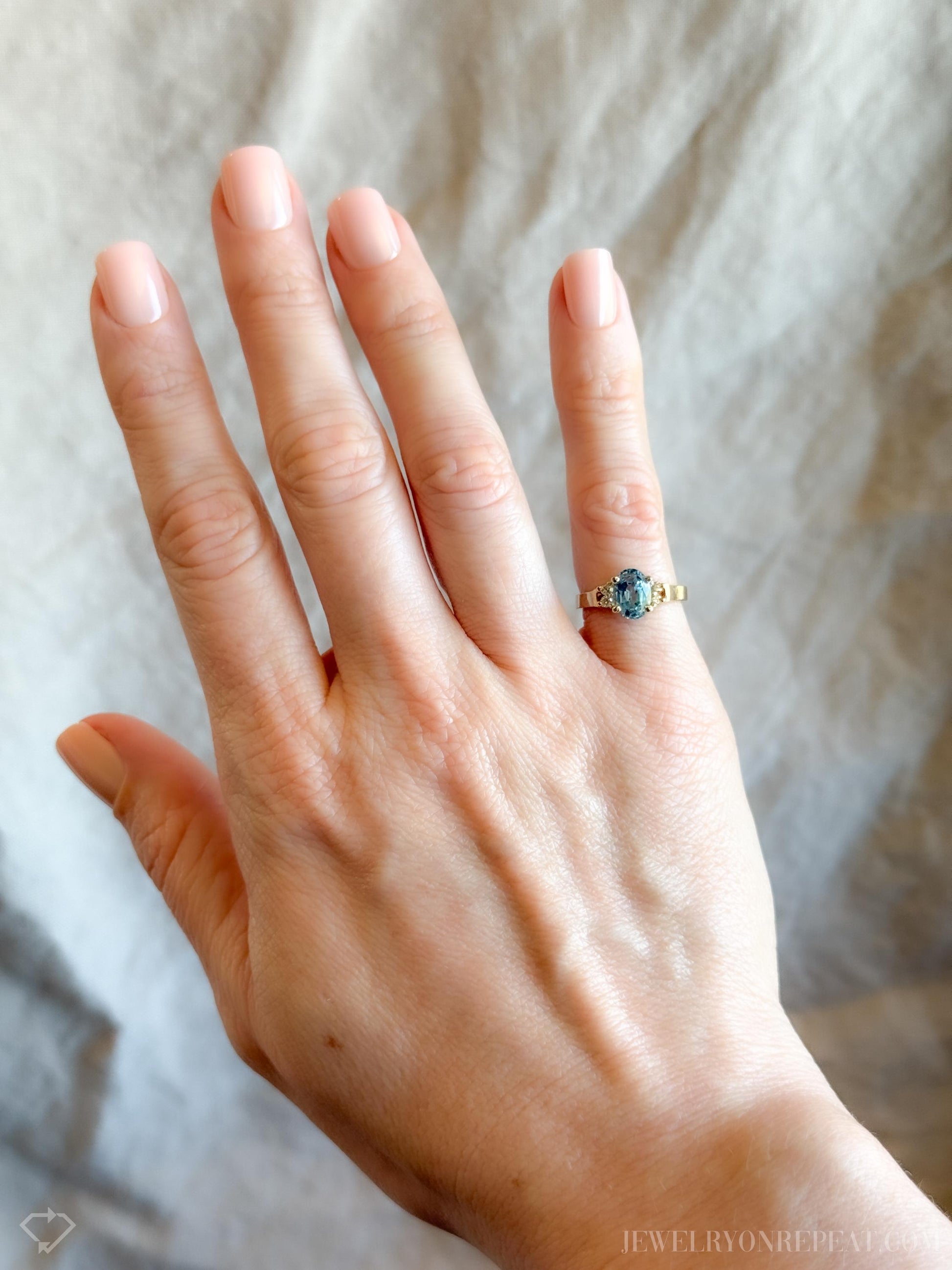 Vintage Blue Topaz Gemstone Ring in 14k Gold, Retro Jewelry from the 1990s - Timeless, Sustainable, @JewelryOnRepeat